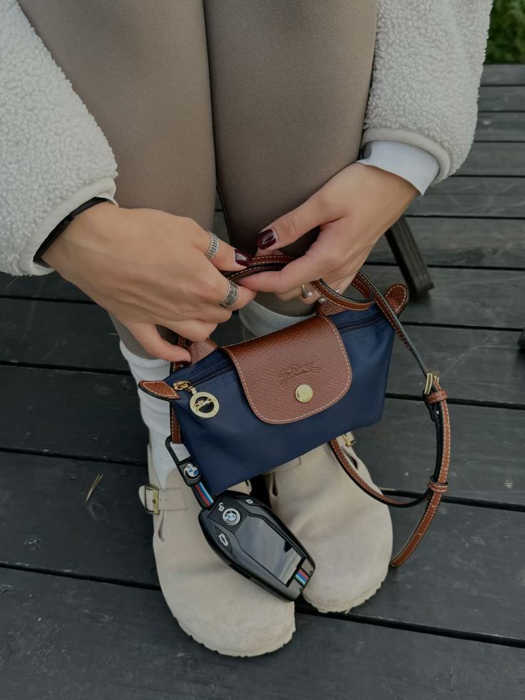Long champ le pilage mini crossbody bag