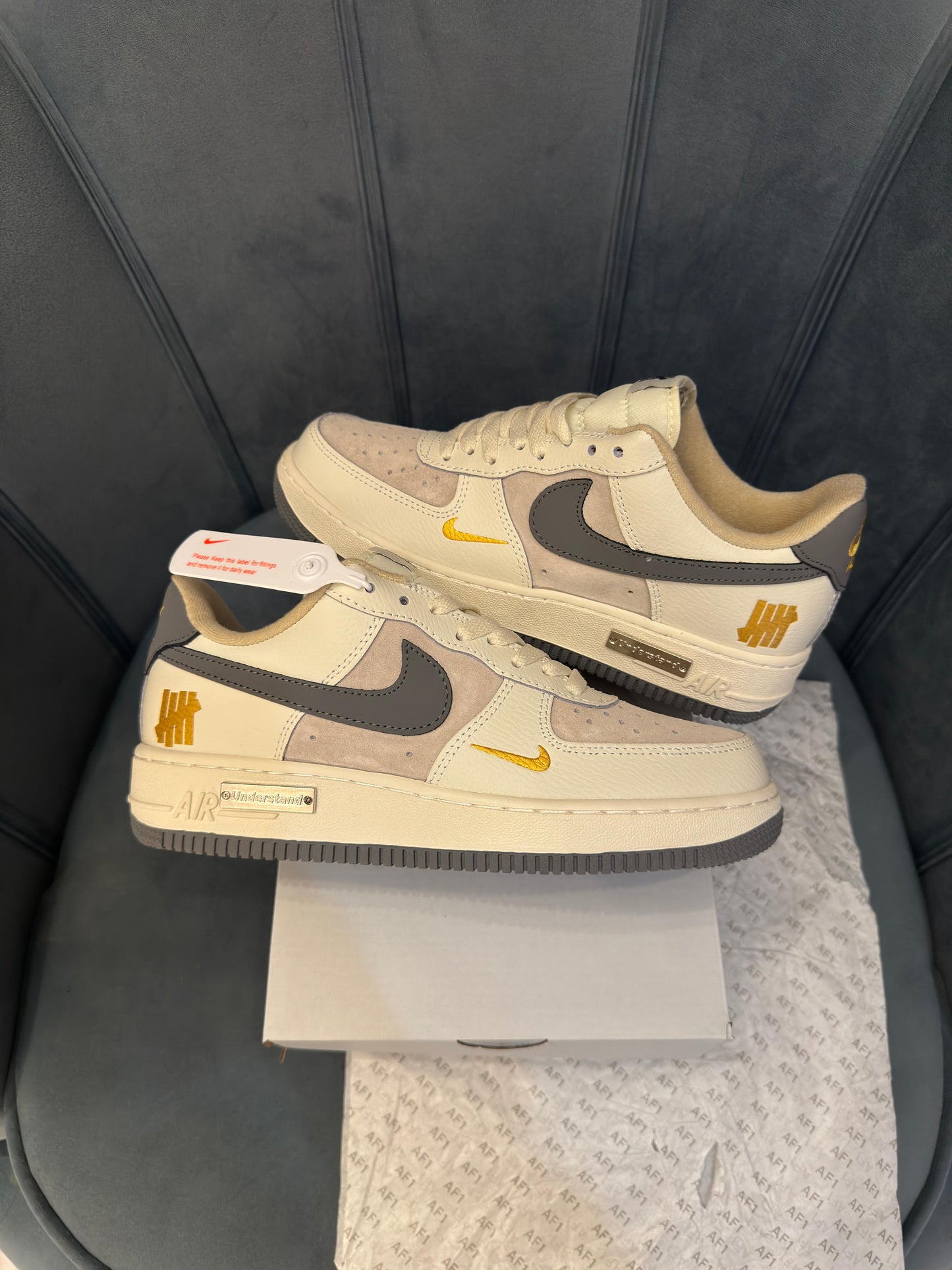 Nike airforce custom beige understand undefeated