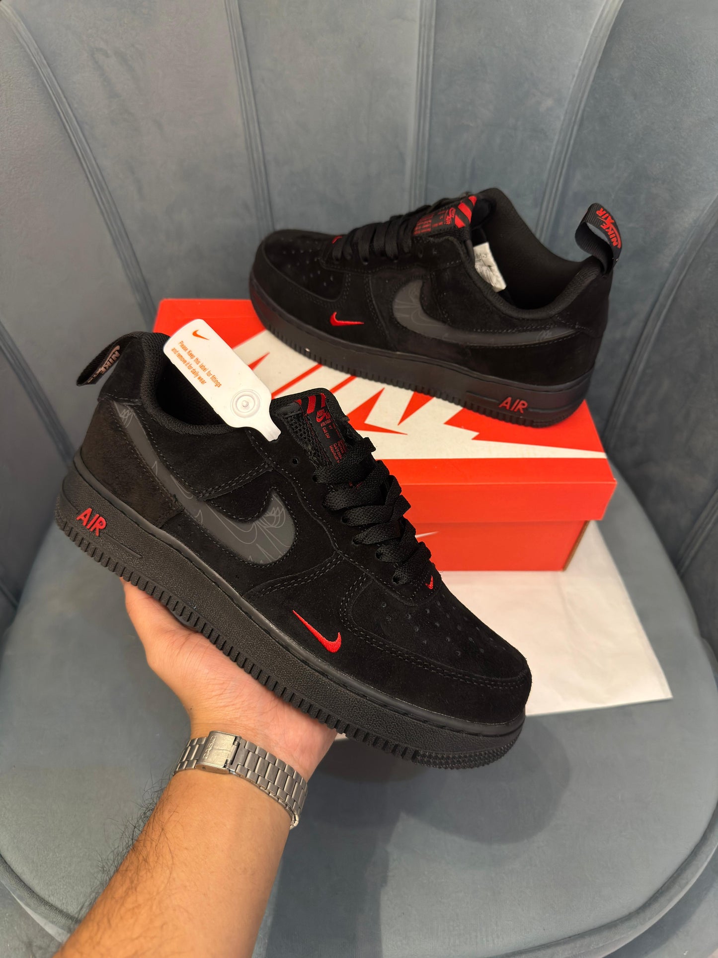 Nike airforce 1 cool black reflective