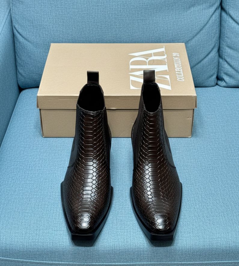 Zara croco chelsea boots