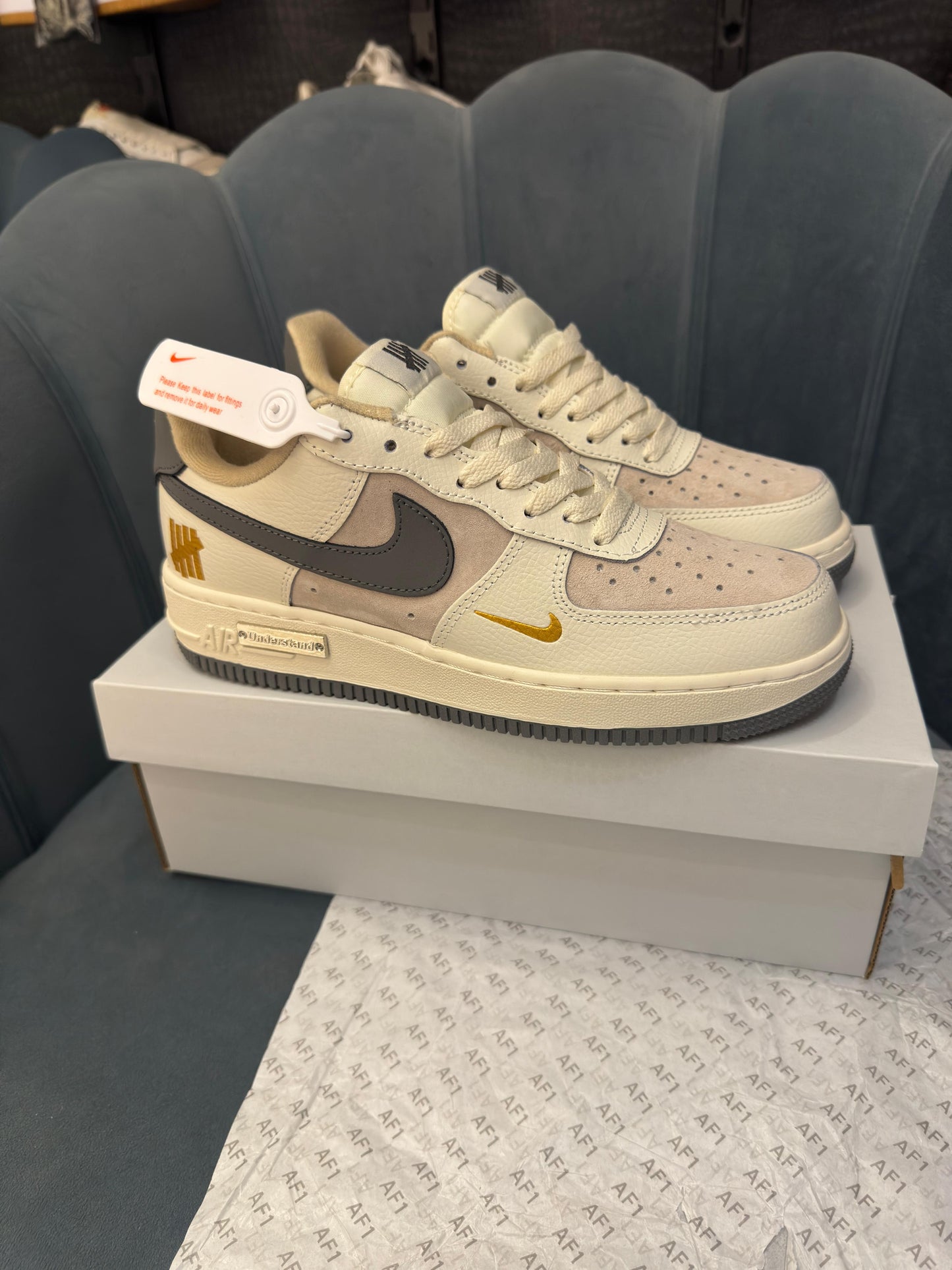 Nike airforce custom beige understand undefeated