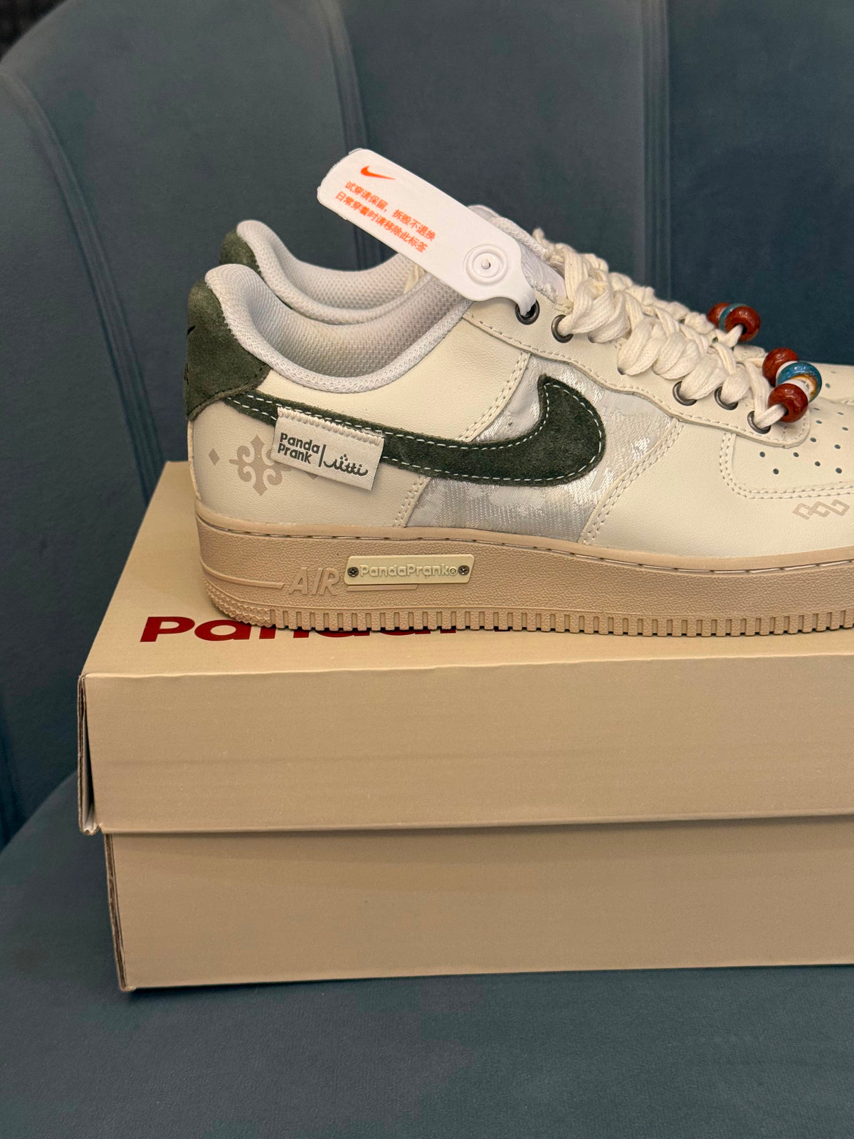 Nike airforce one panda prank green white