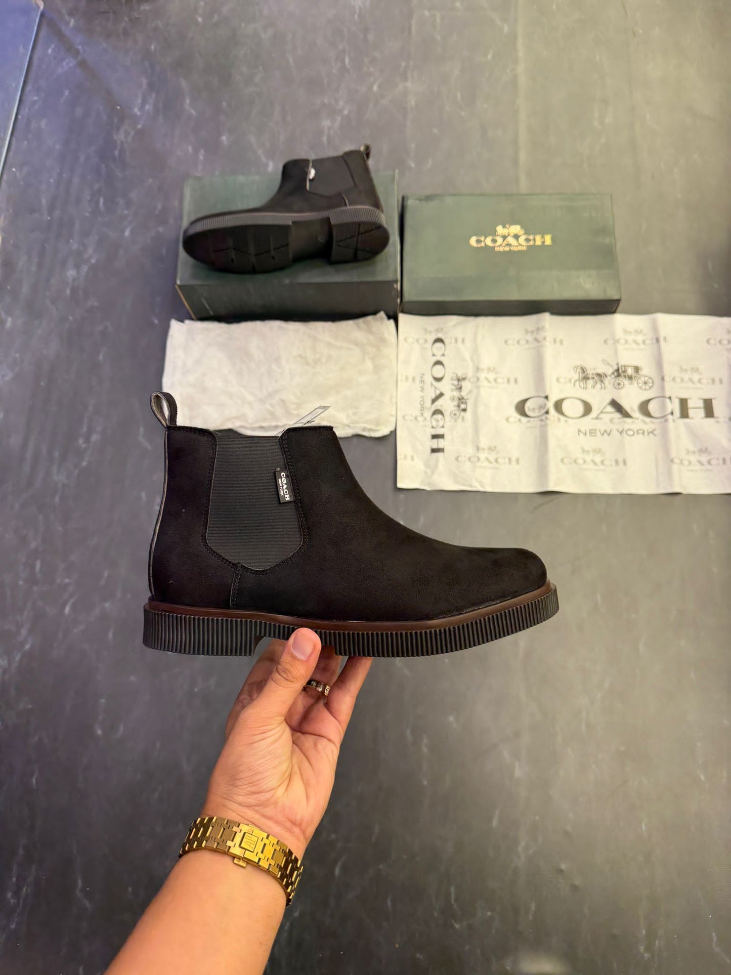 Coach suede chelsea boots