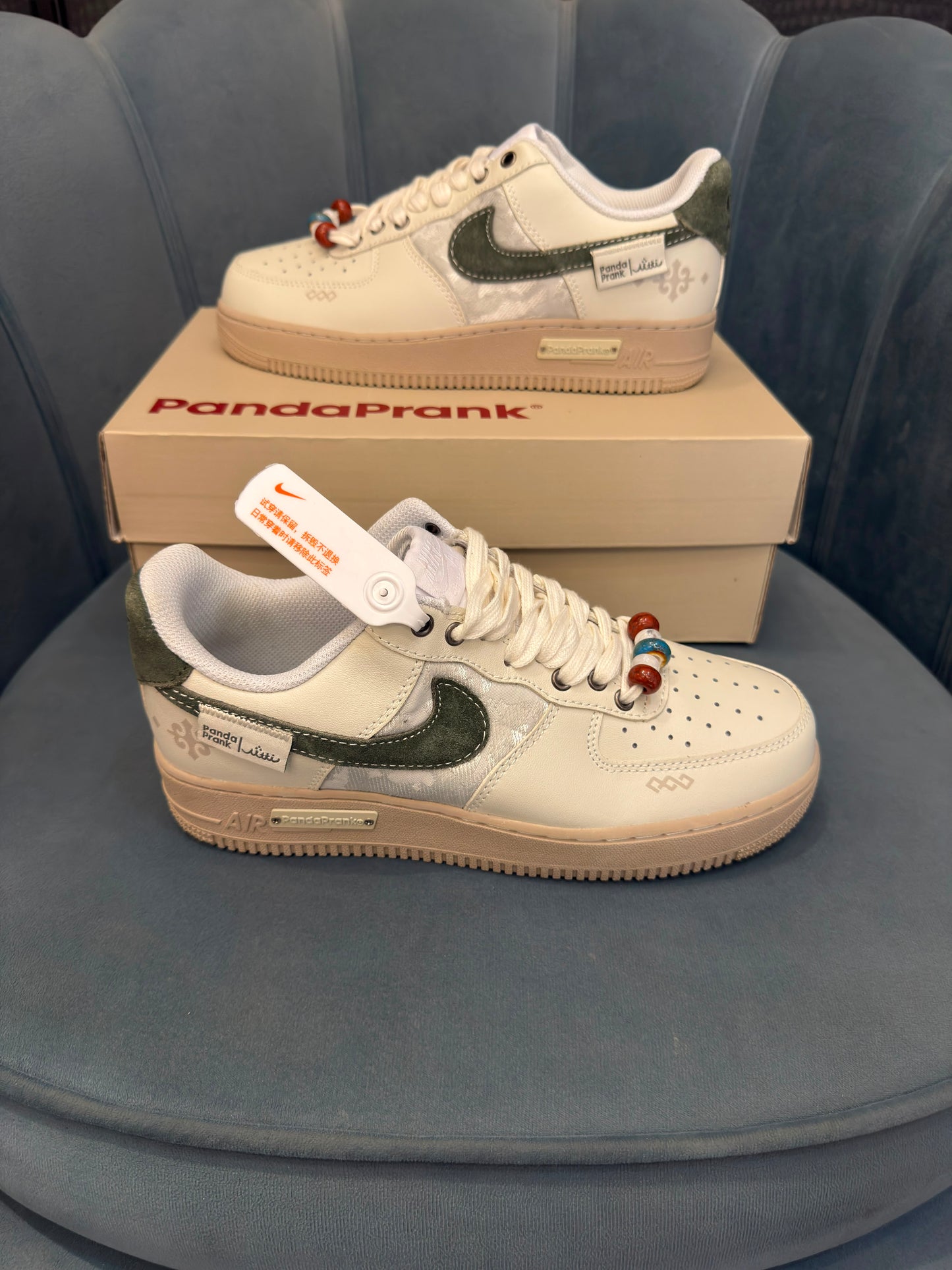 Nike airforce one panda prank green white