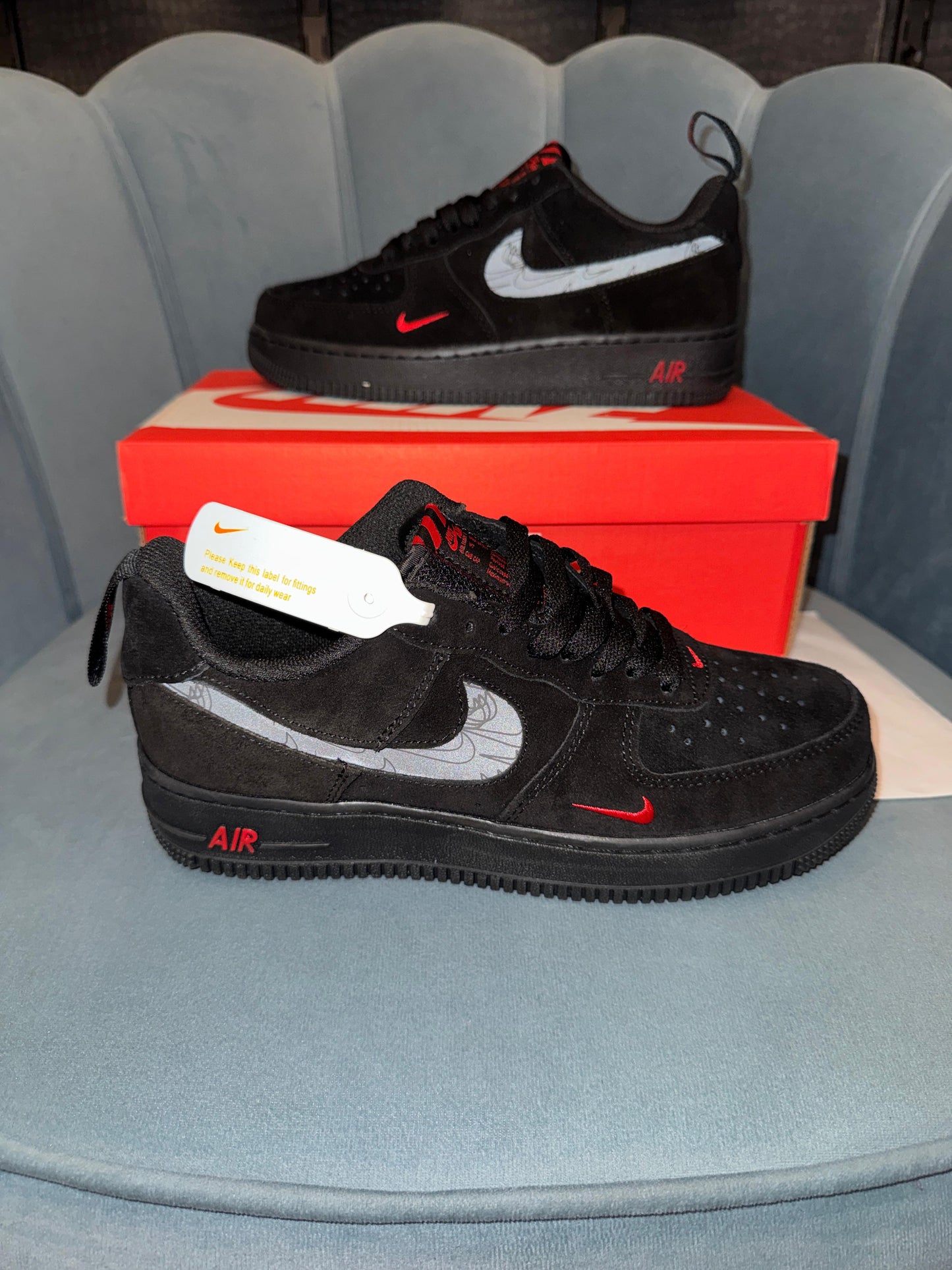 Nike airforce 1 cool black reflective