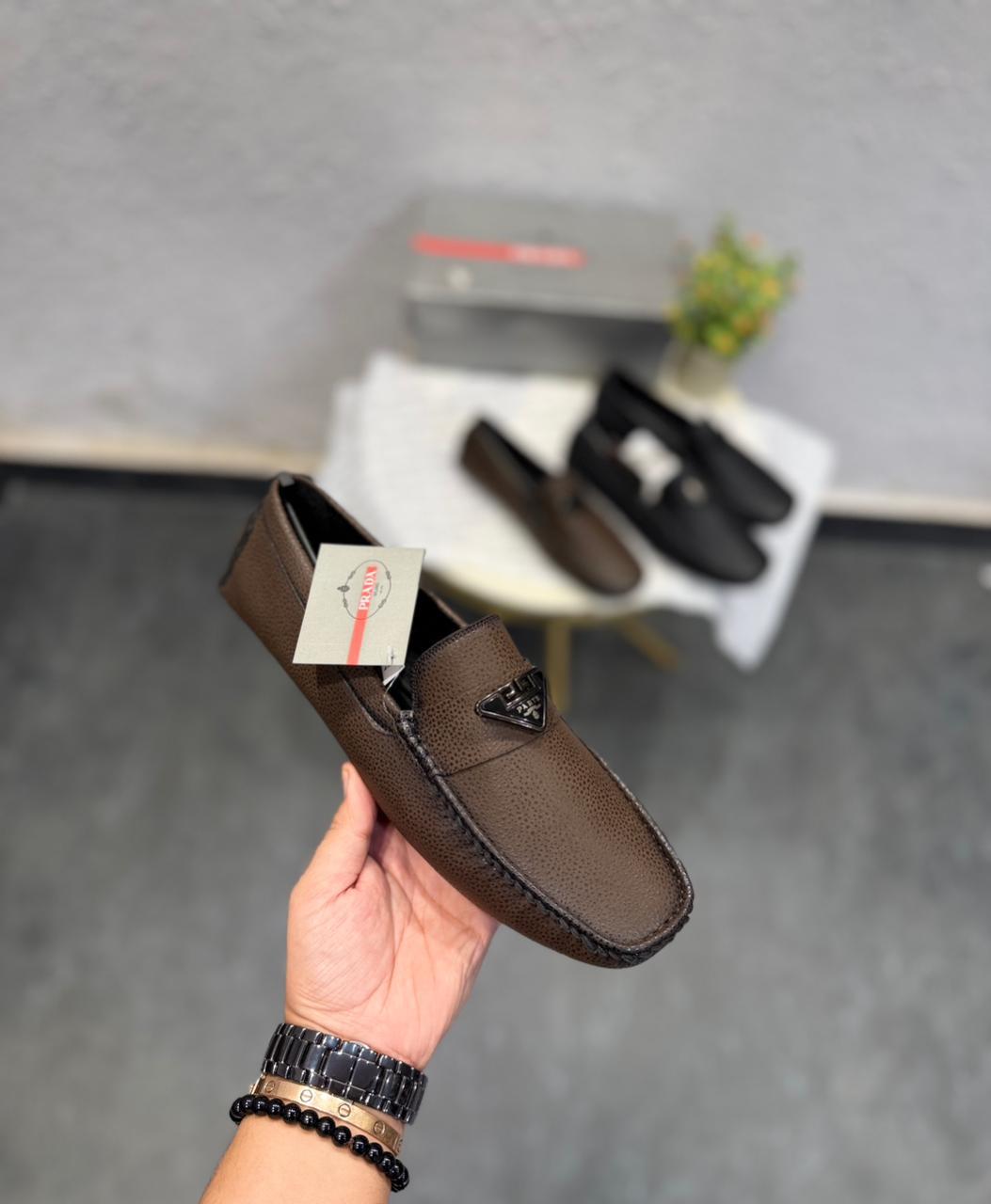 Prada paris loafers brown