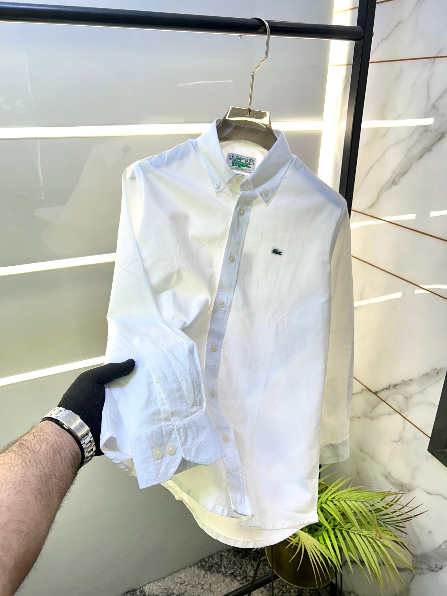 Lacoste oxford Lycra shirt