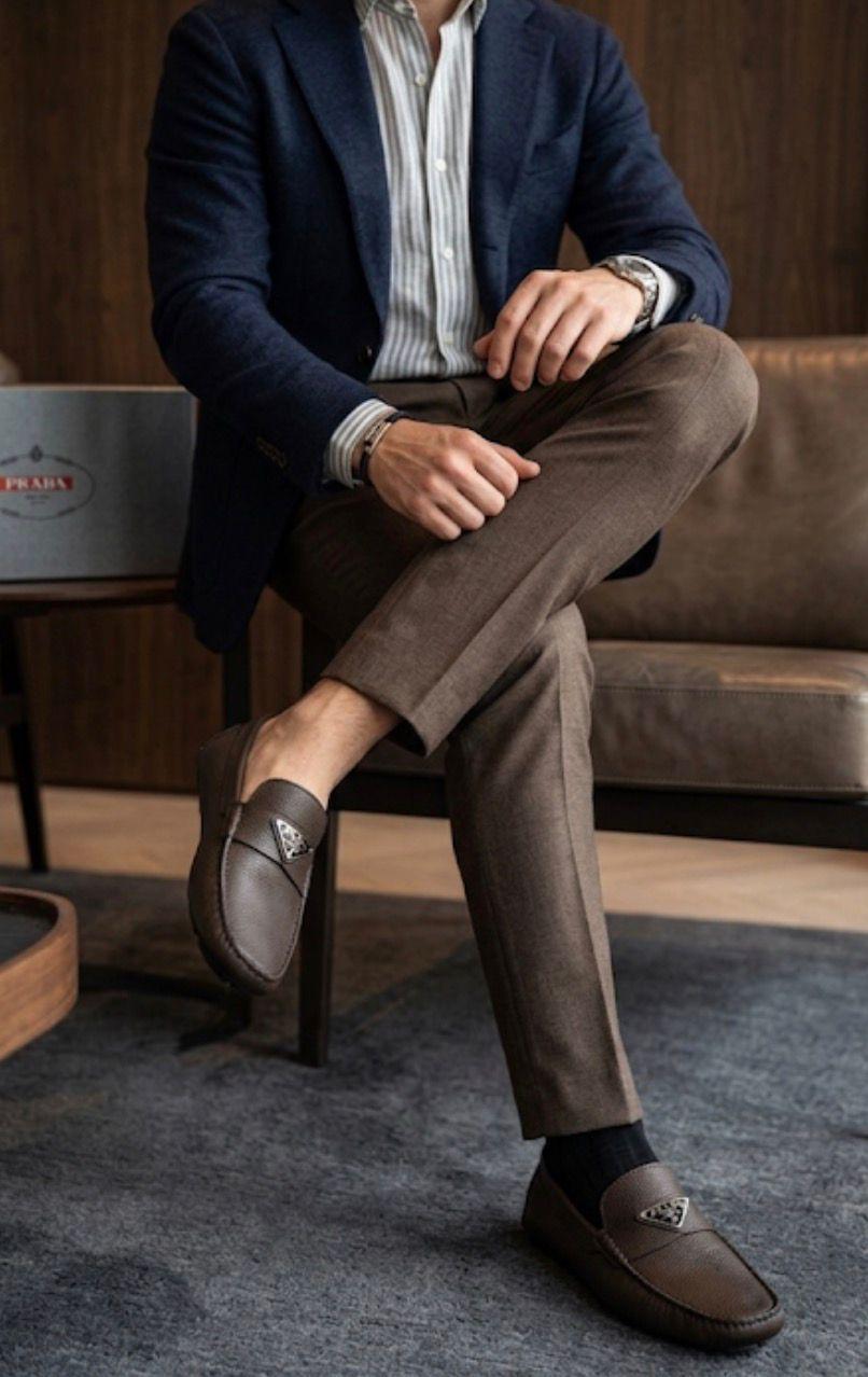 Prada paris loafers brown