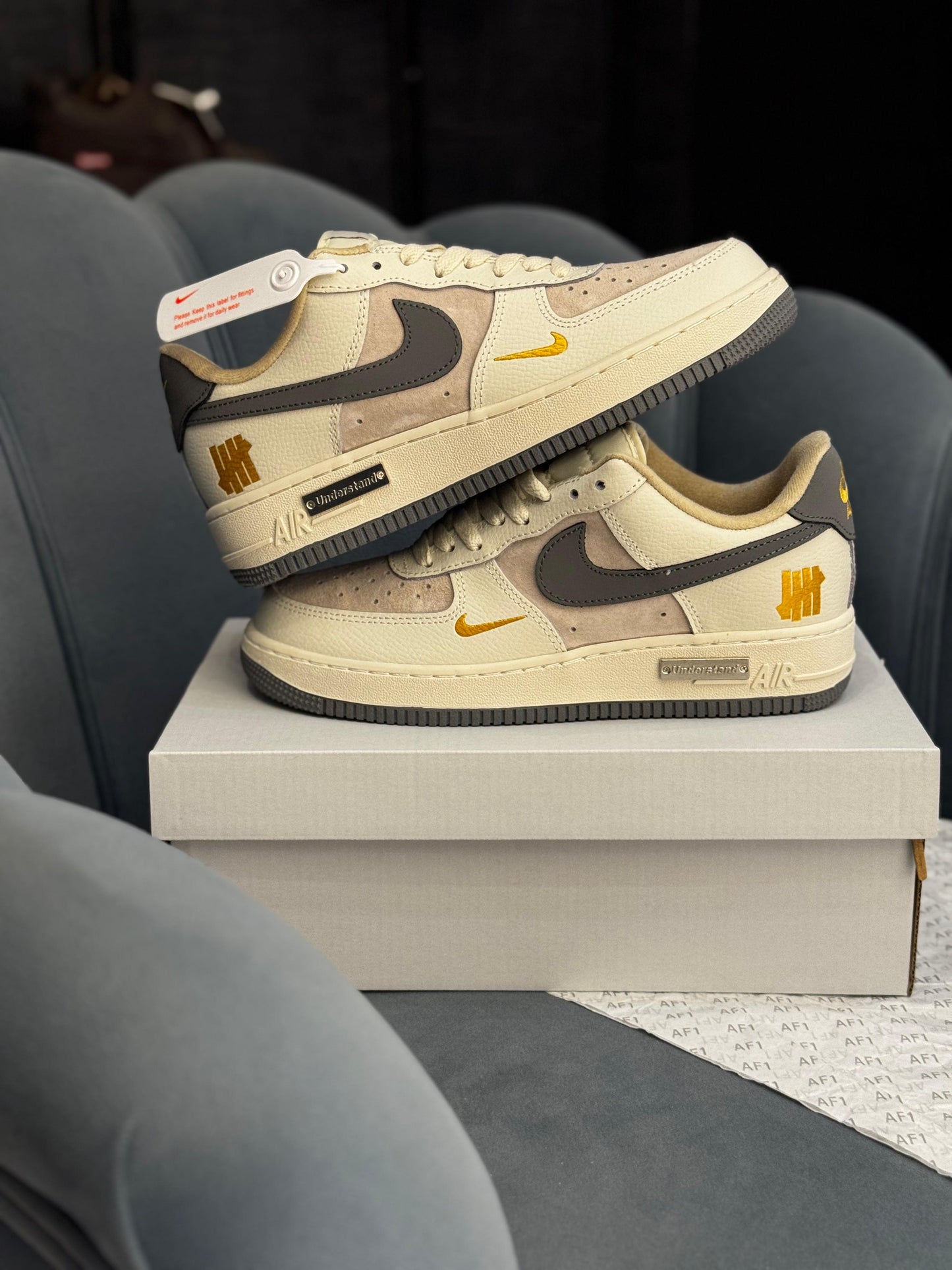 Nike airforce custom beige understand undefeated