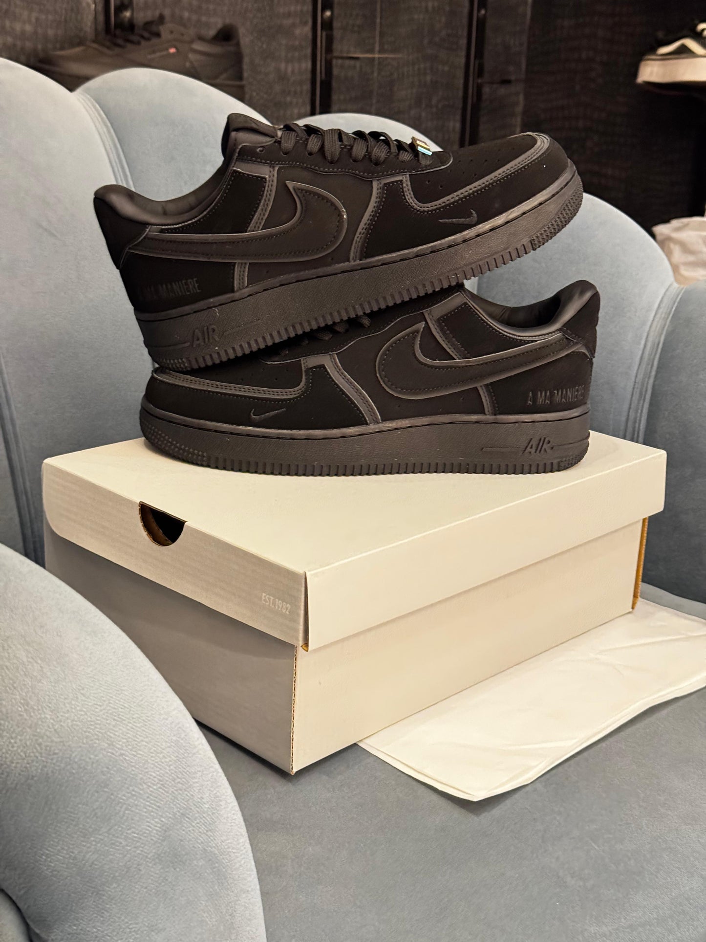 Nike airforce 1 low black ma maniere
