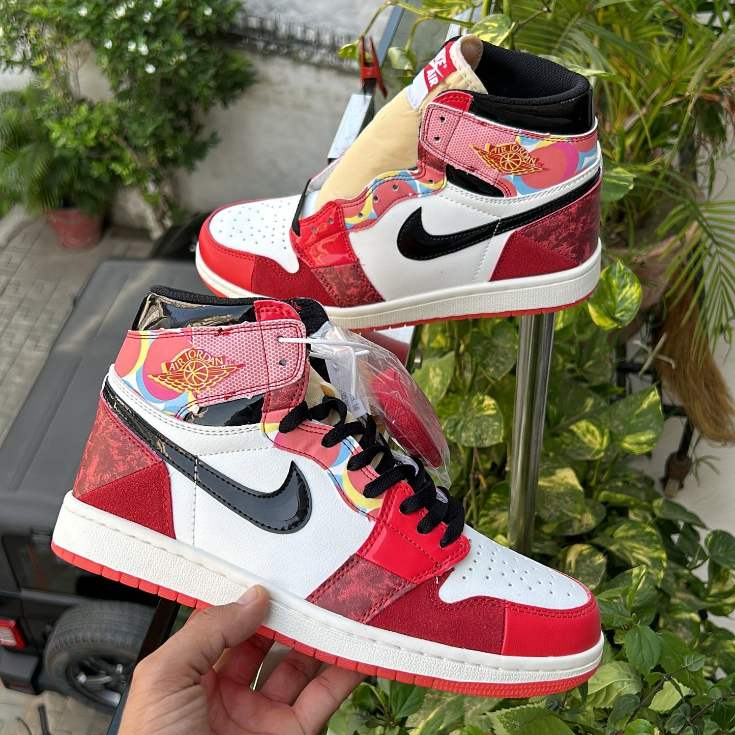 Nike air Jordan 1 spider-man new srs sole glow (red)