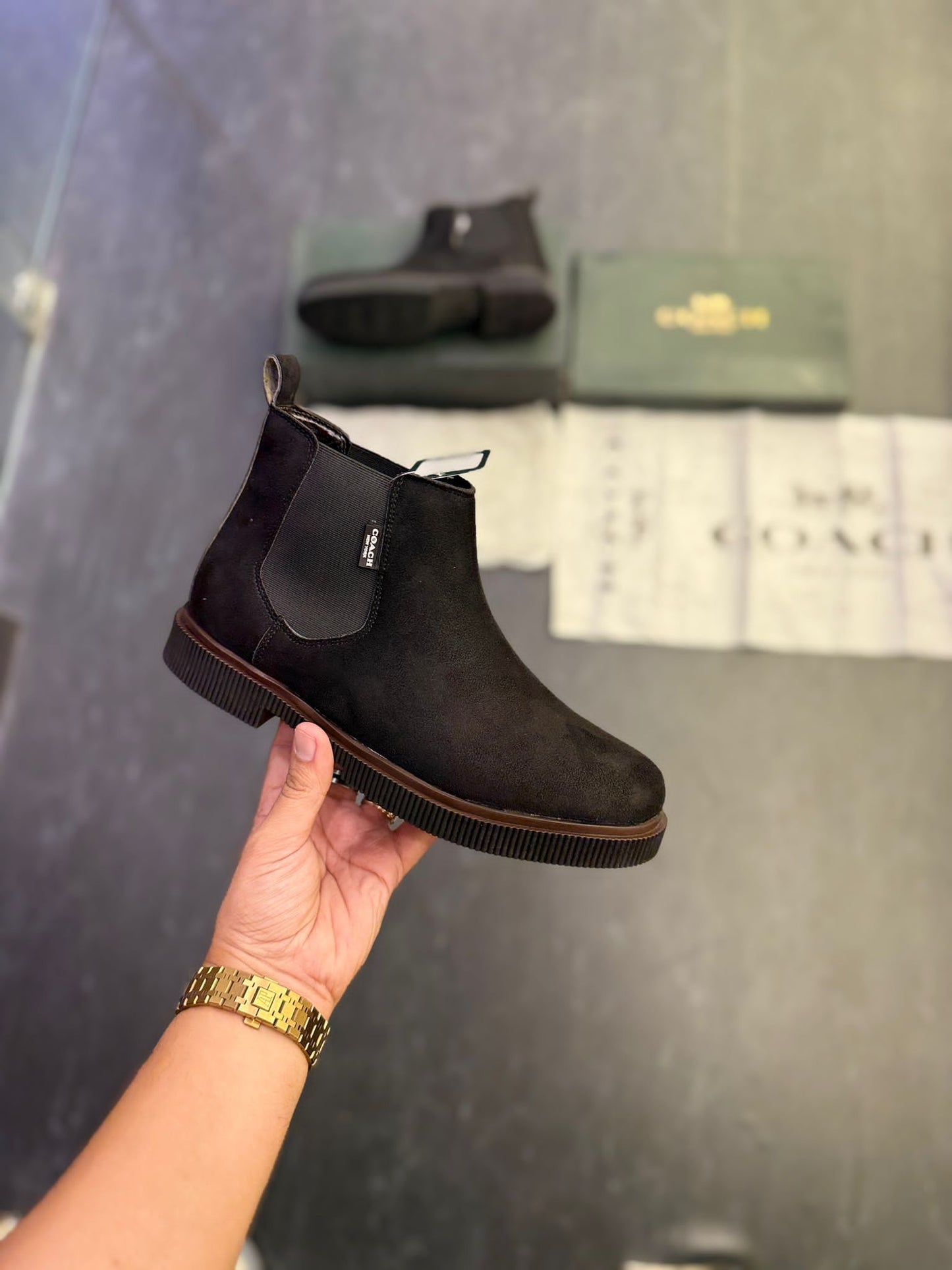 Coach suede chelsea boots
