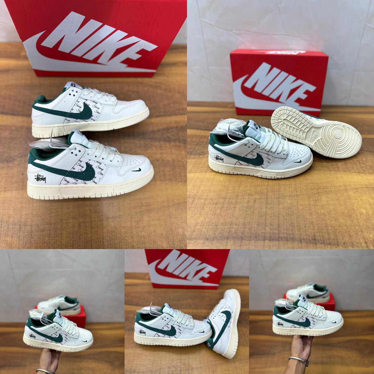 Nike sb dunk stussy white green 2025