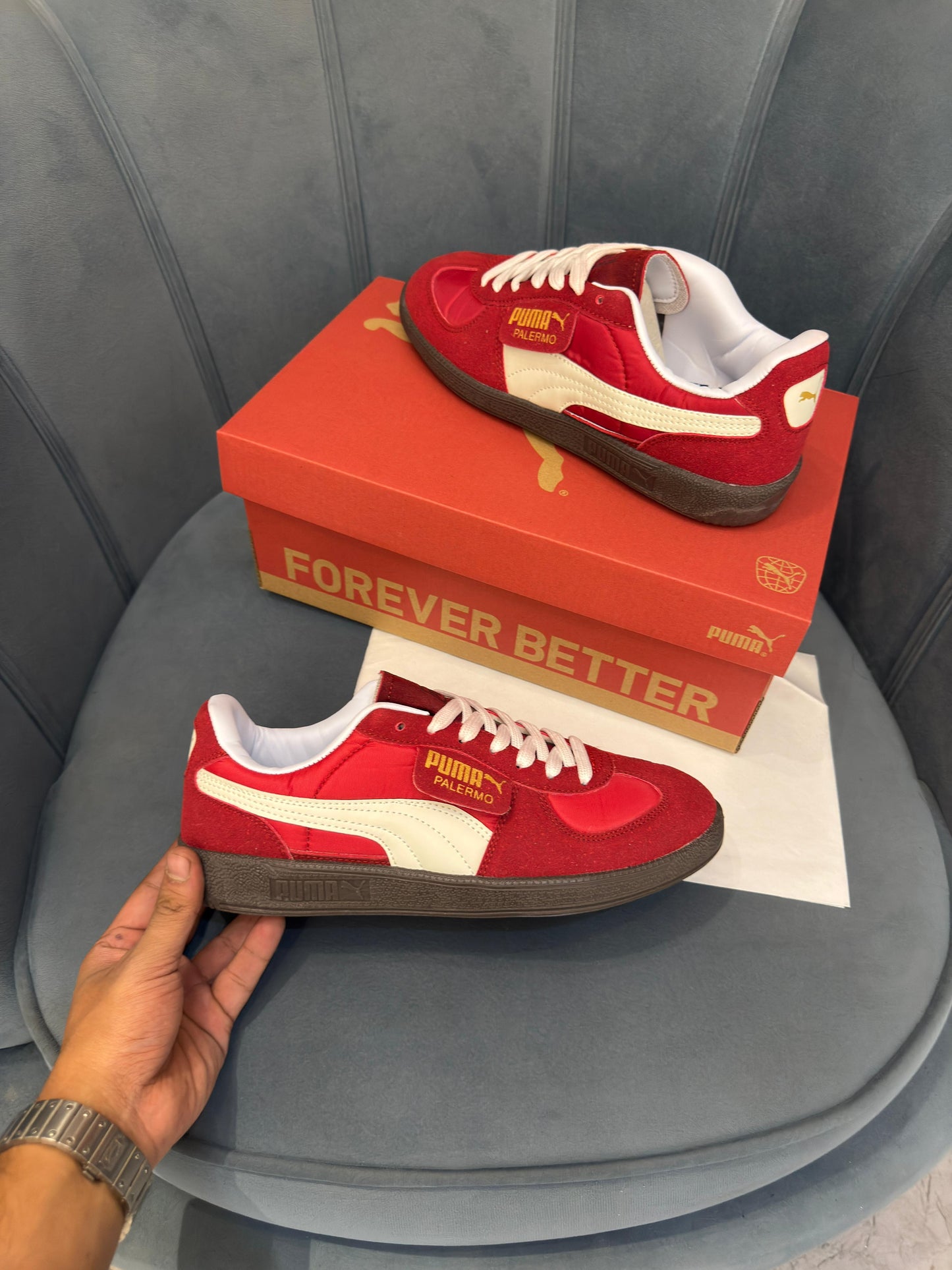 Puma palermo suede red