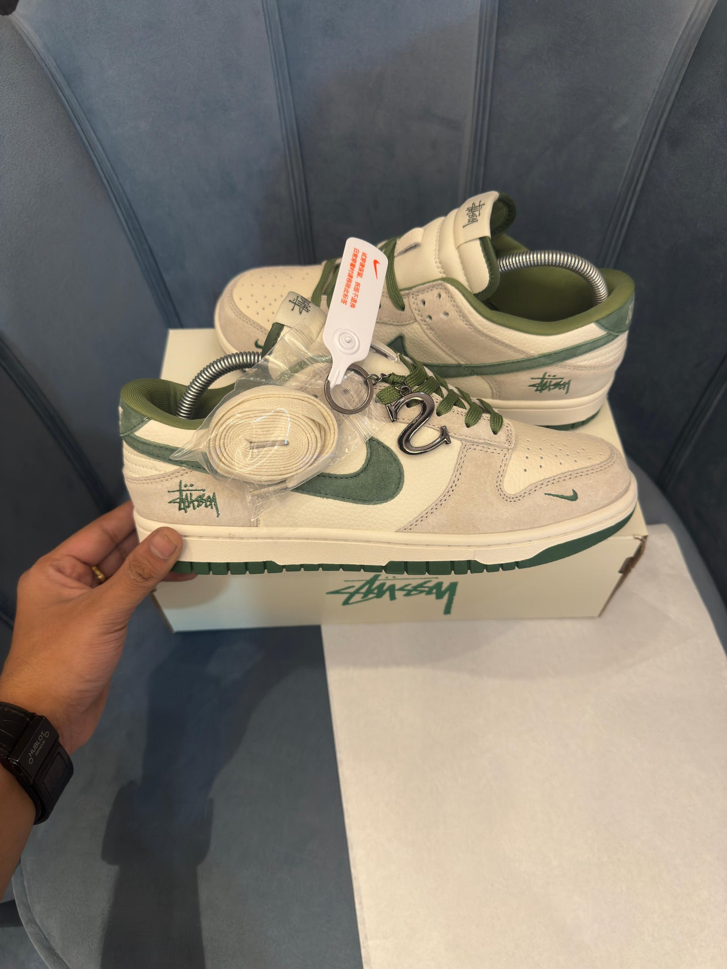 Nike sb dunk stussy green s