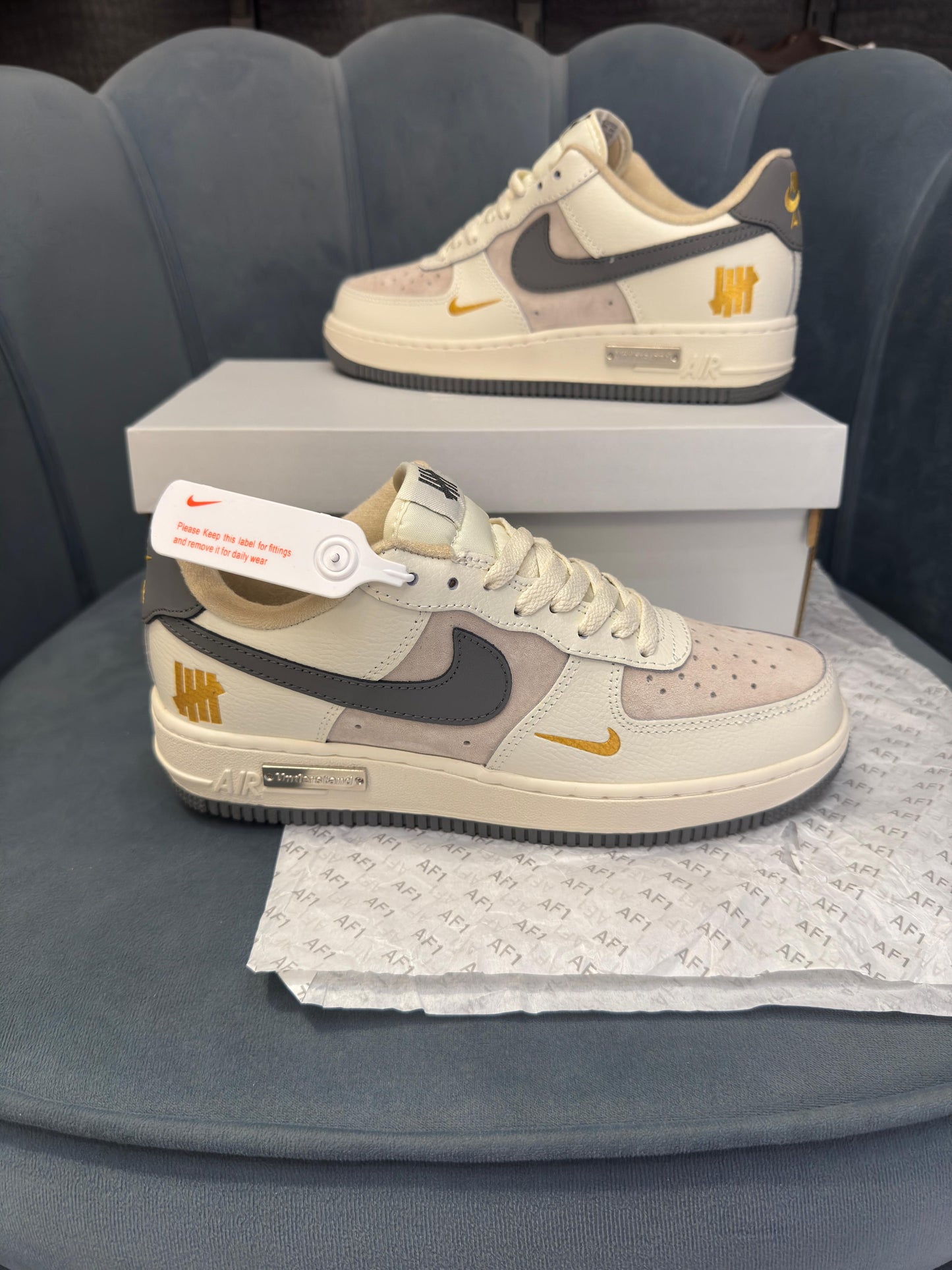Nike airforce custom beige understand undefeated