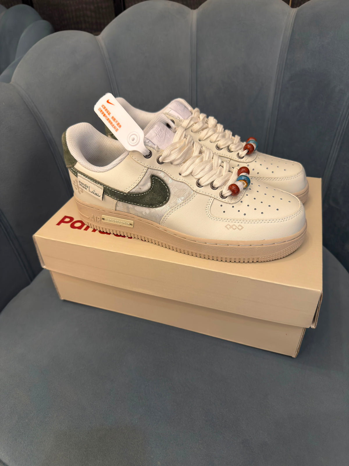 Nike airforce one panda prank green white