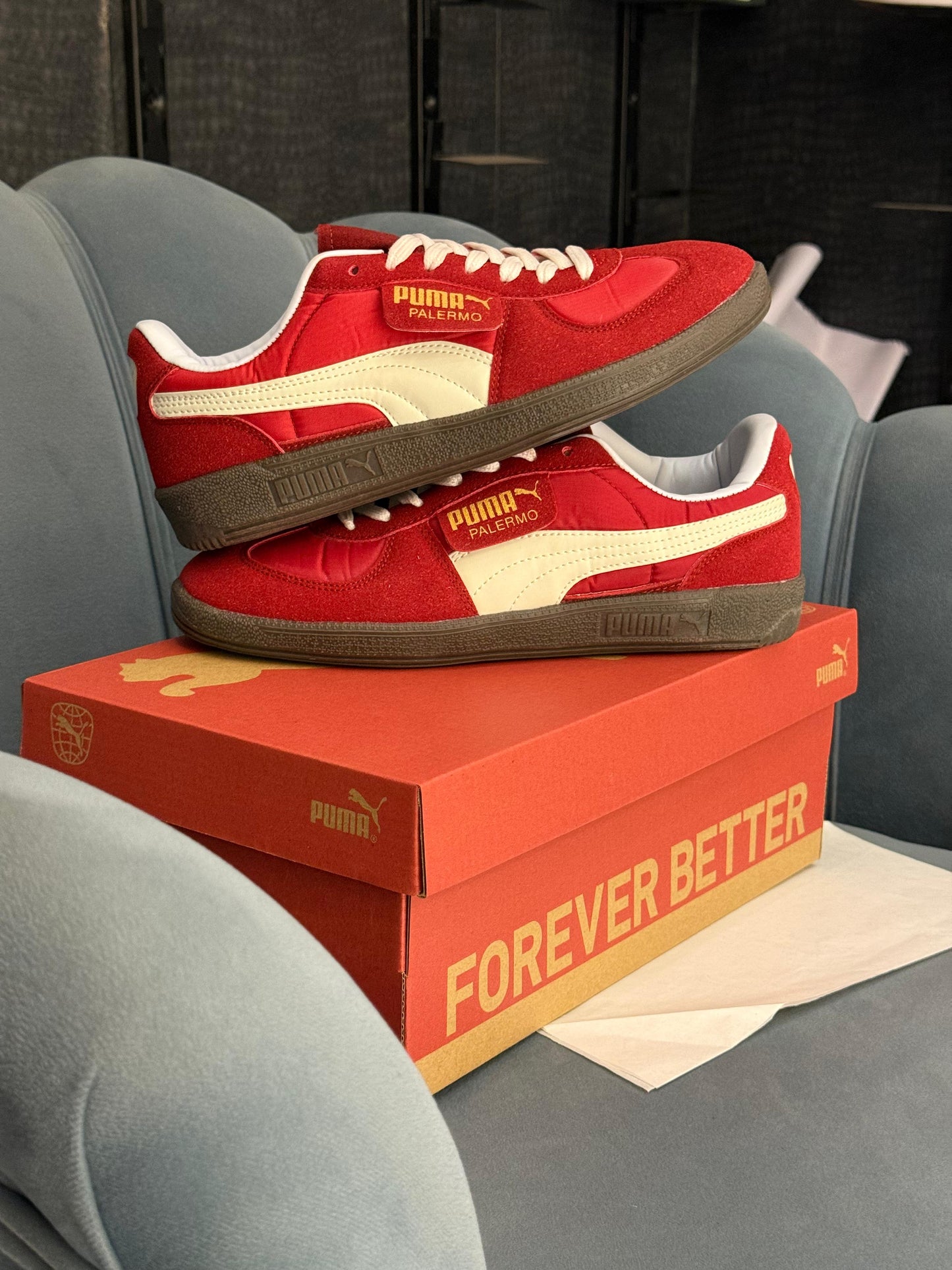 Puma palermo suede red