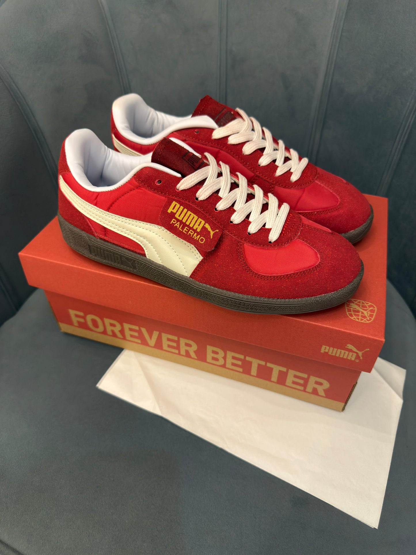 Puma palermo suede red
