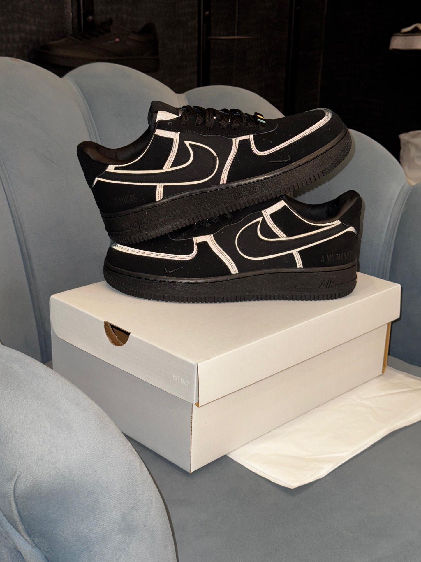 Nike airforce 1 low black ma maniere