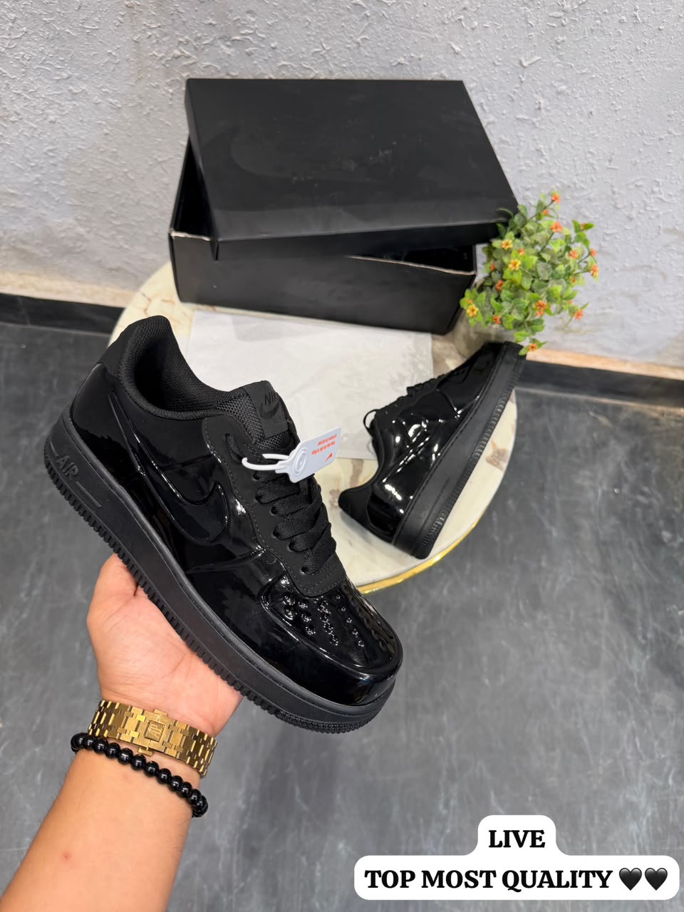 Nike airforce 1 patent triple black