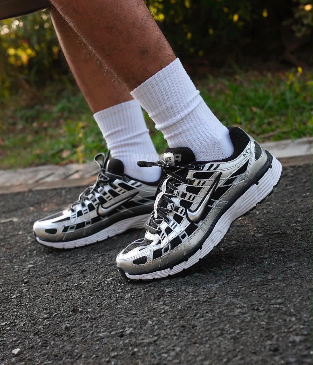 Nike p-6000 trainer metallic black