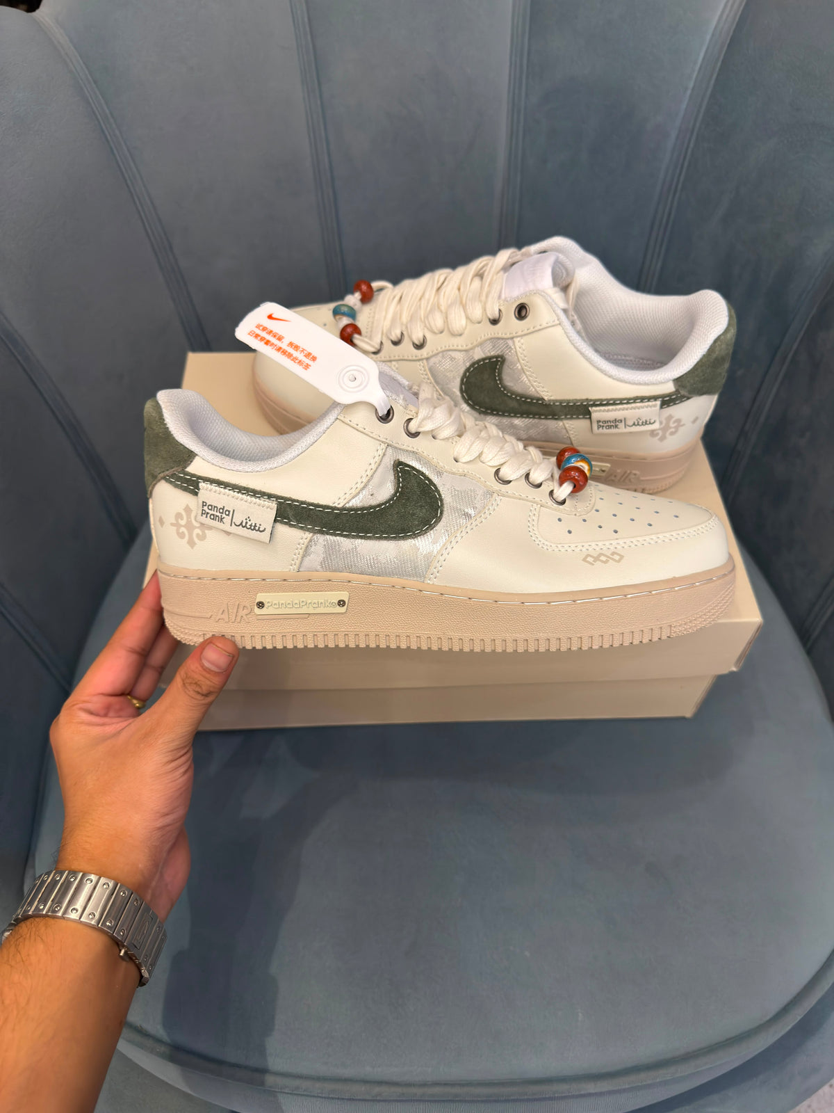 Nike airforce one panda prank green white