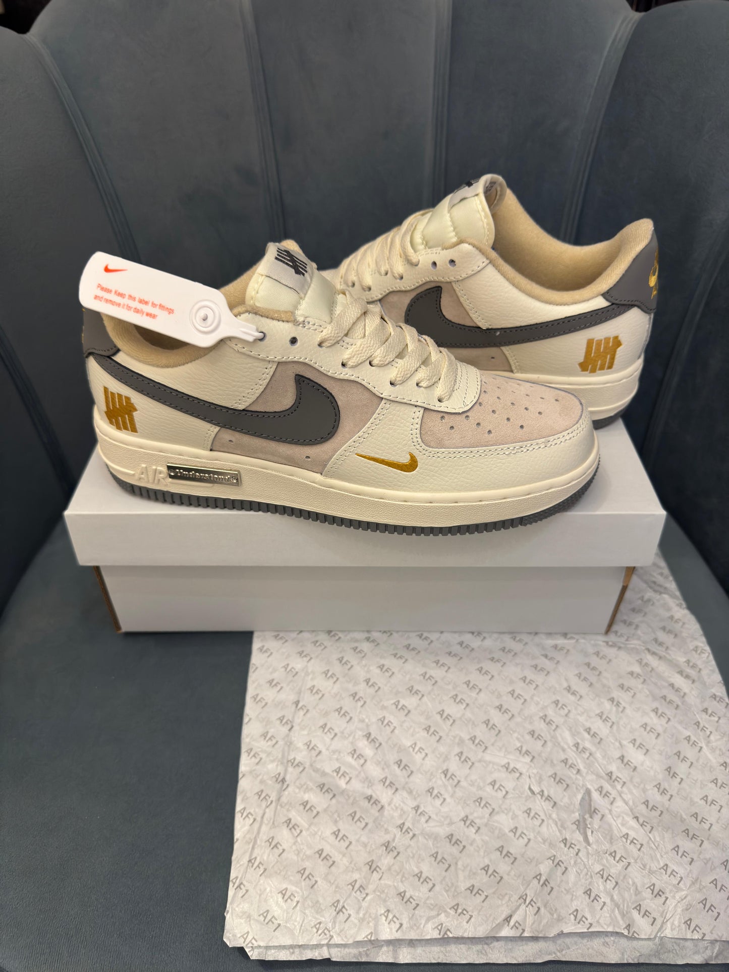 Nike airforce custom beige understand undefeated