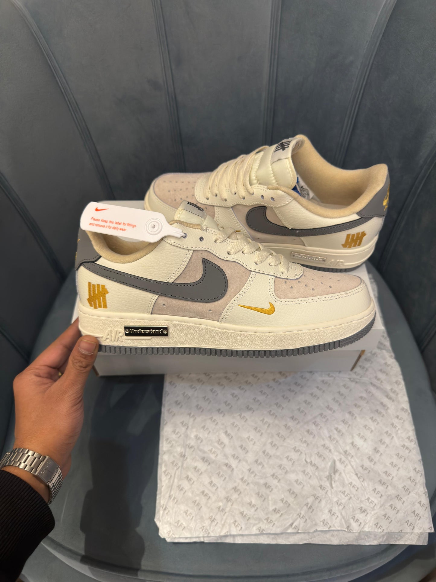 Nike airforce custom beige understand undefeated