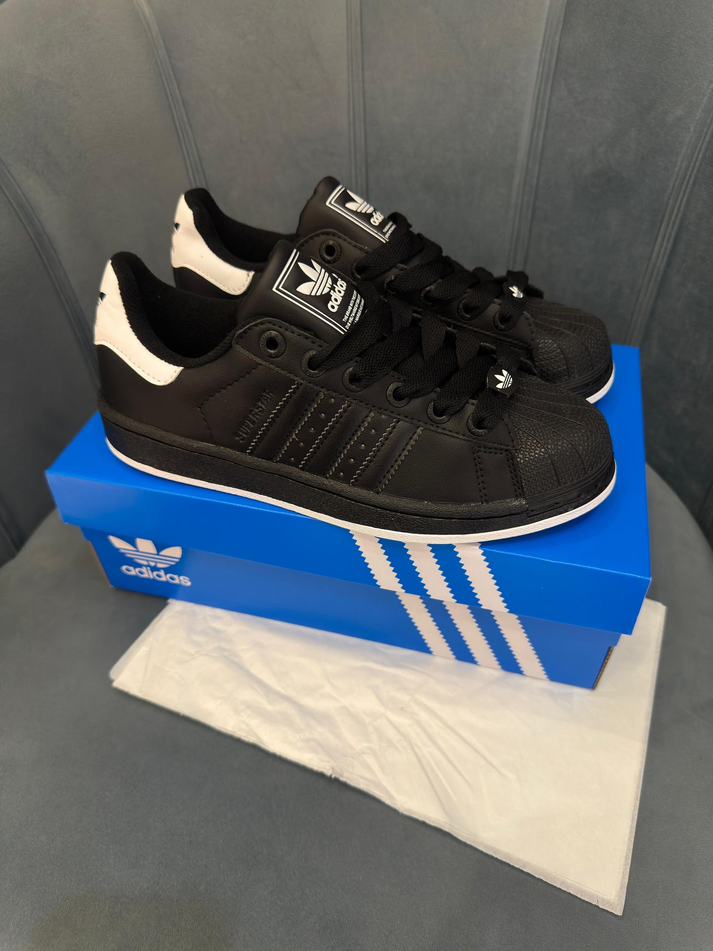 Adidas originals superstar black white sole