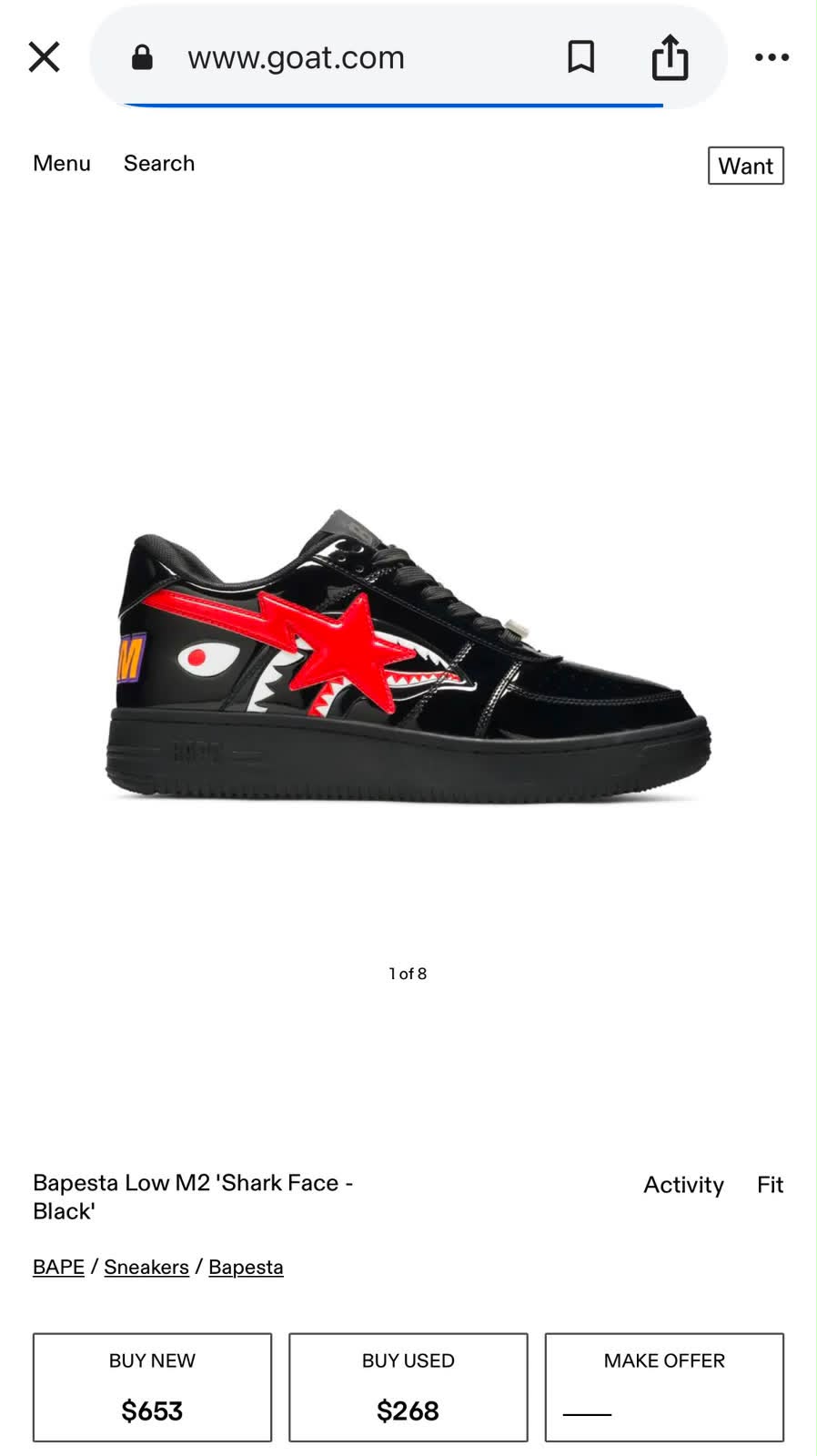 A Bathing ape bape sta os black red