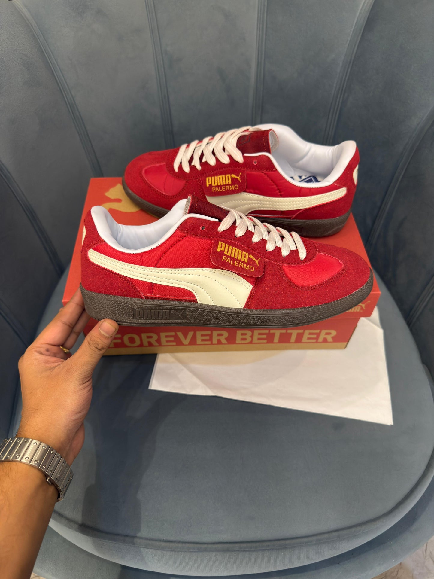Puma palermo suede red