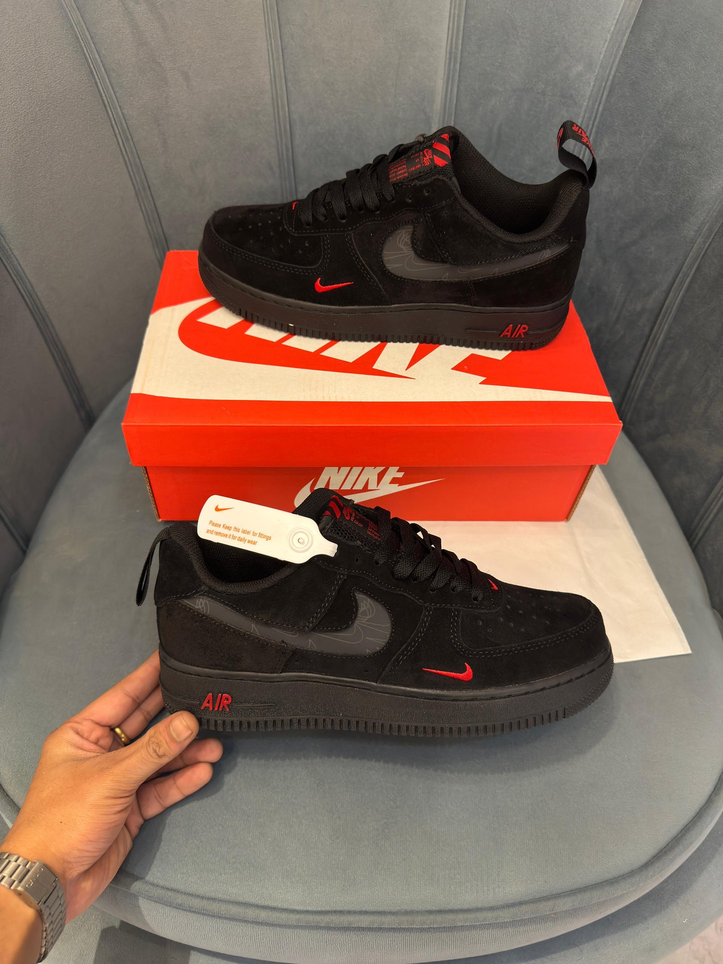 Nike airforce 1 cool black reflective