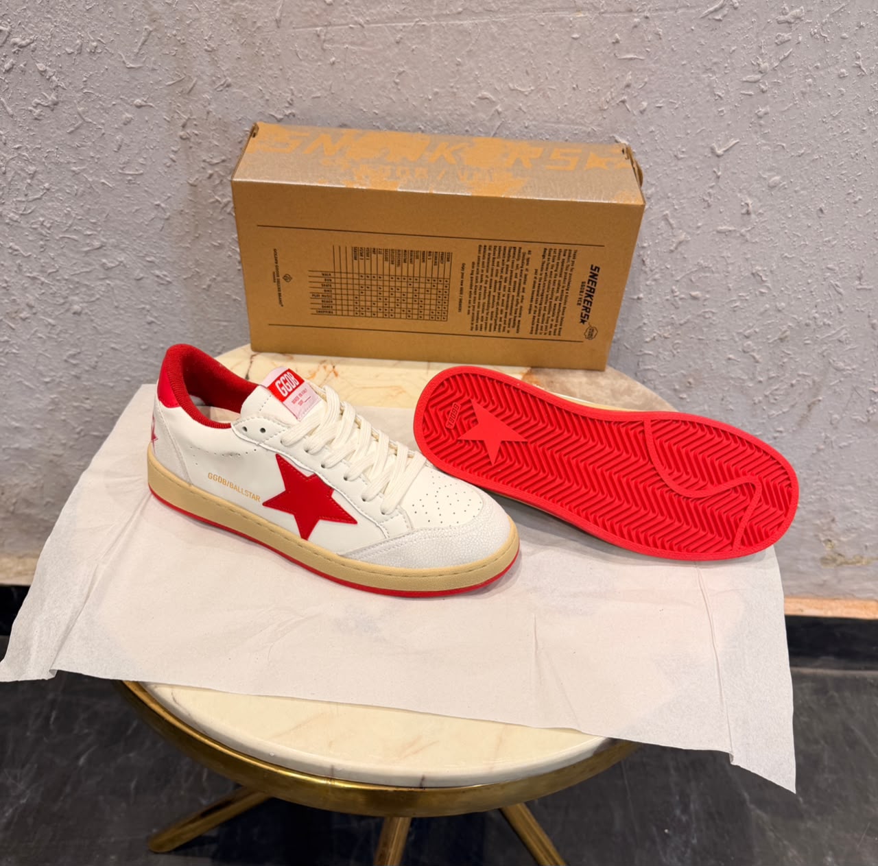 Golden goose ball star white red