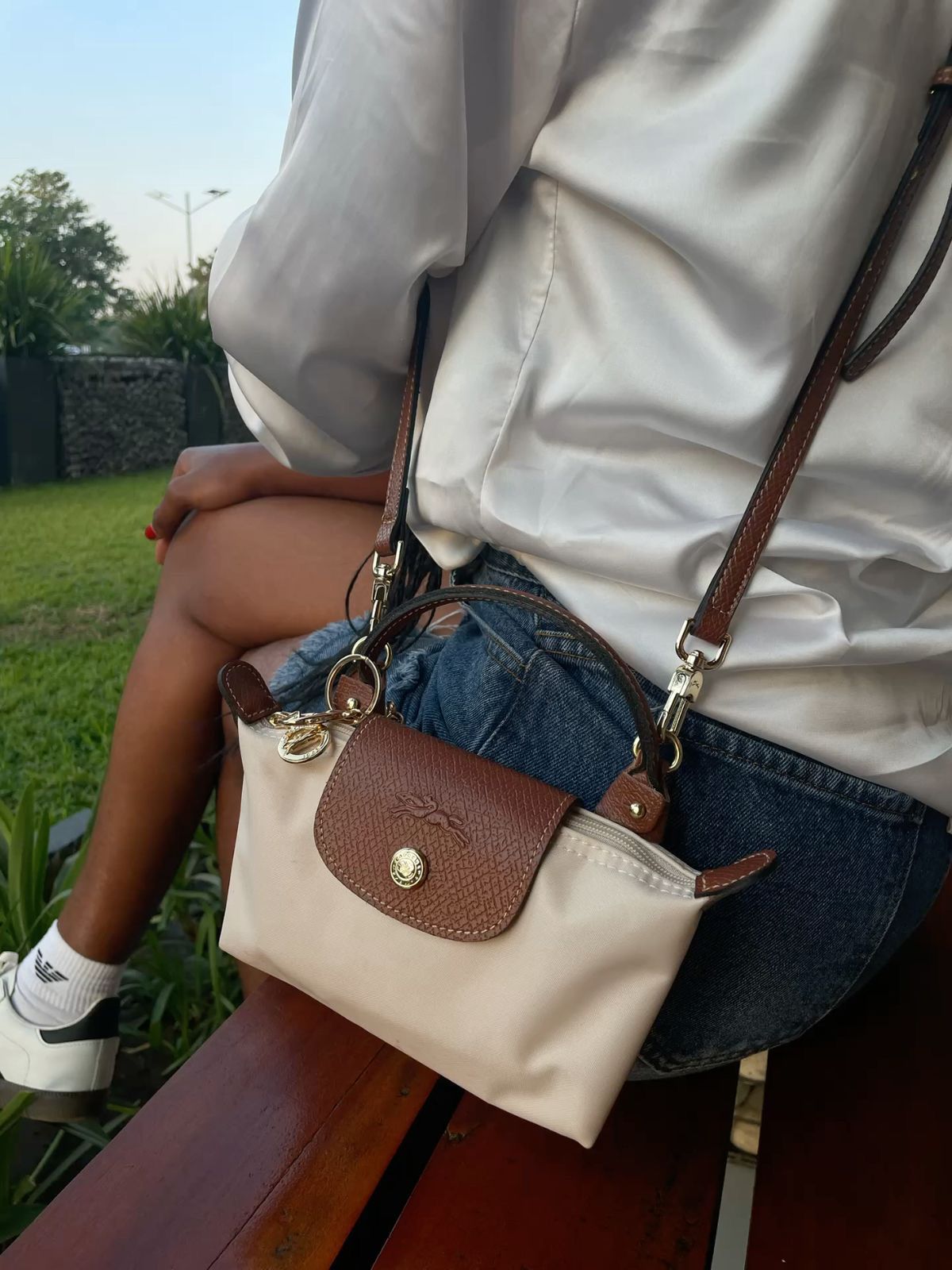 Long champ le pilage mini crossbody bag