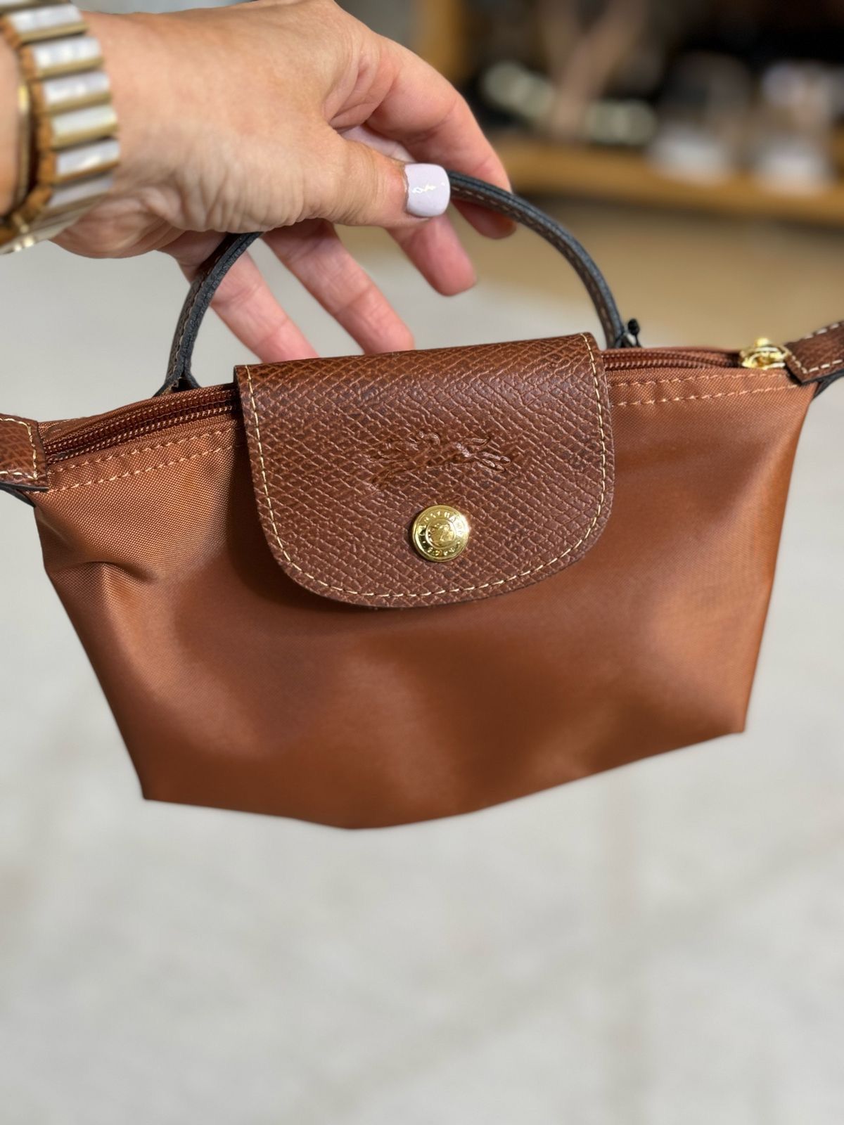 Long champ le pilage mini crossbody bag