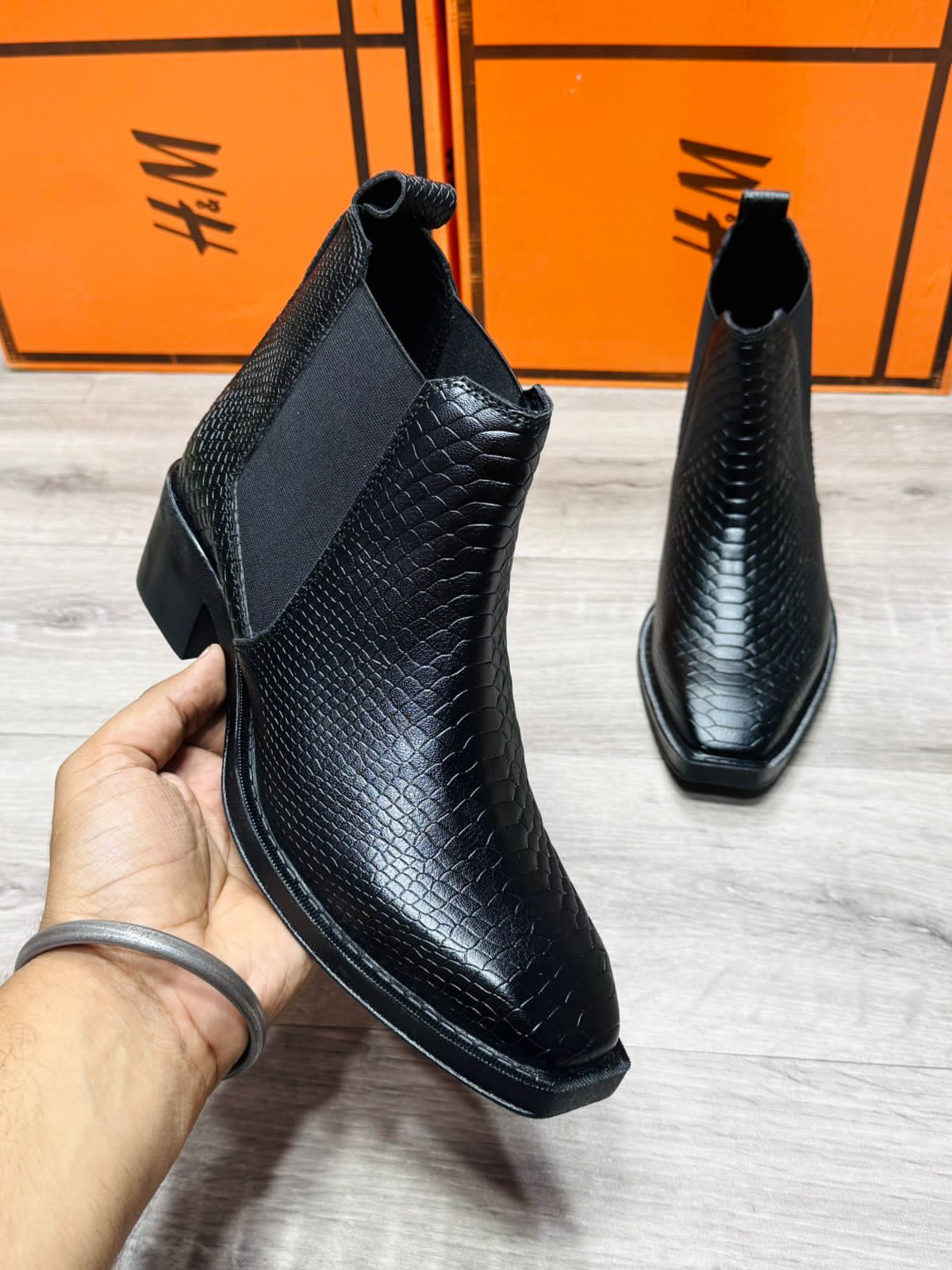 H&m croco chelsea boots