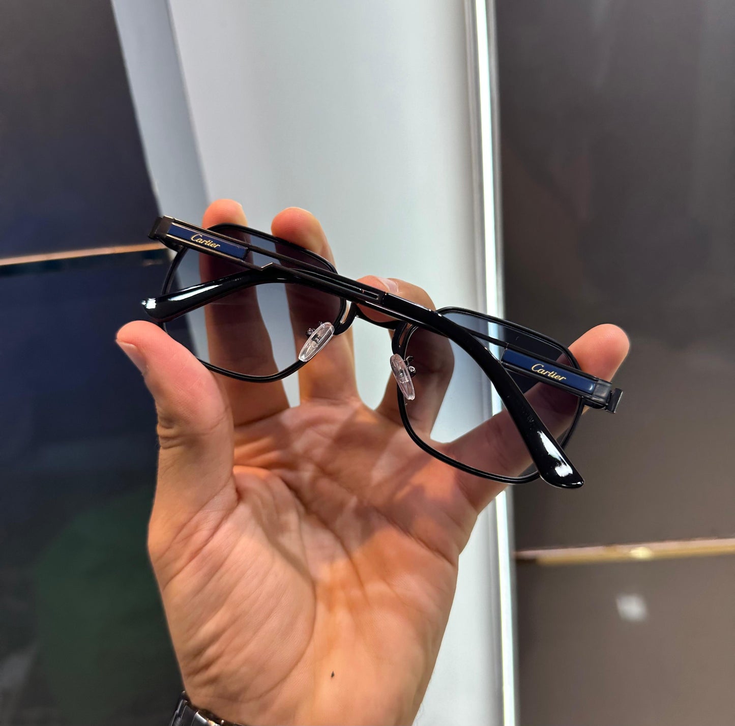 Cartier gun metal blue