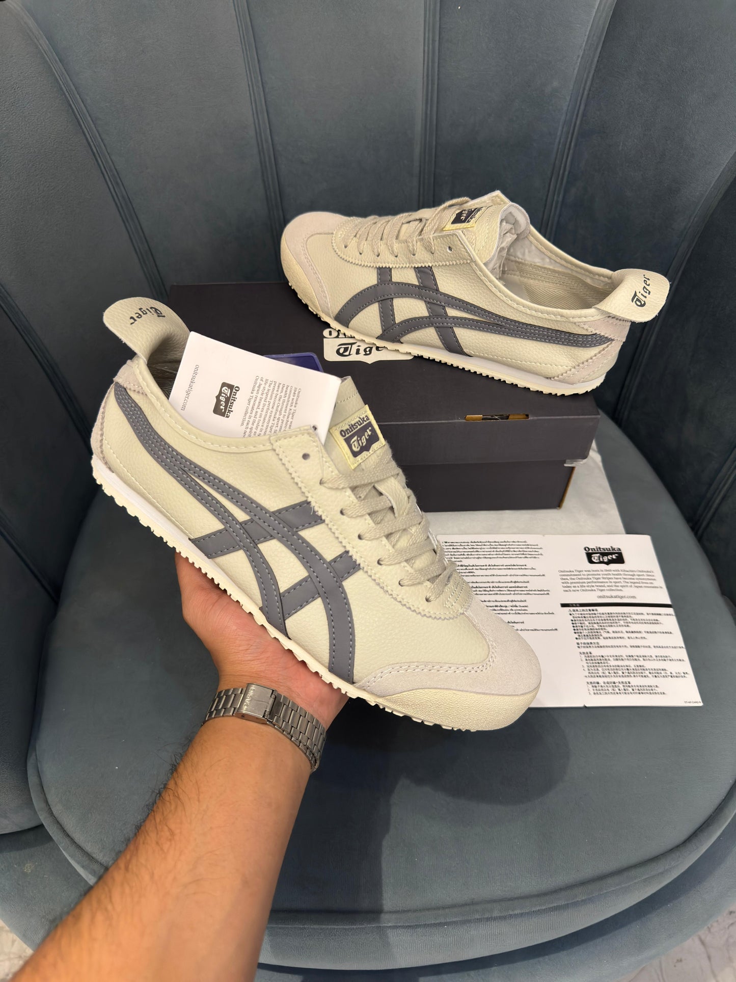 Onitsuka tiger leather mexico 66 grey