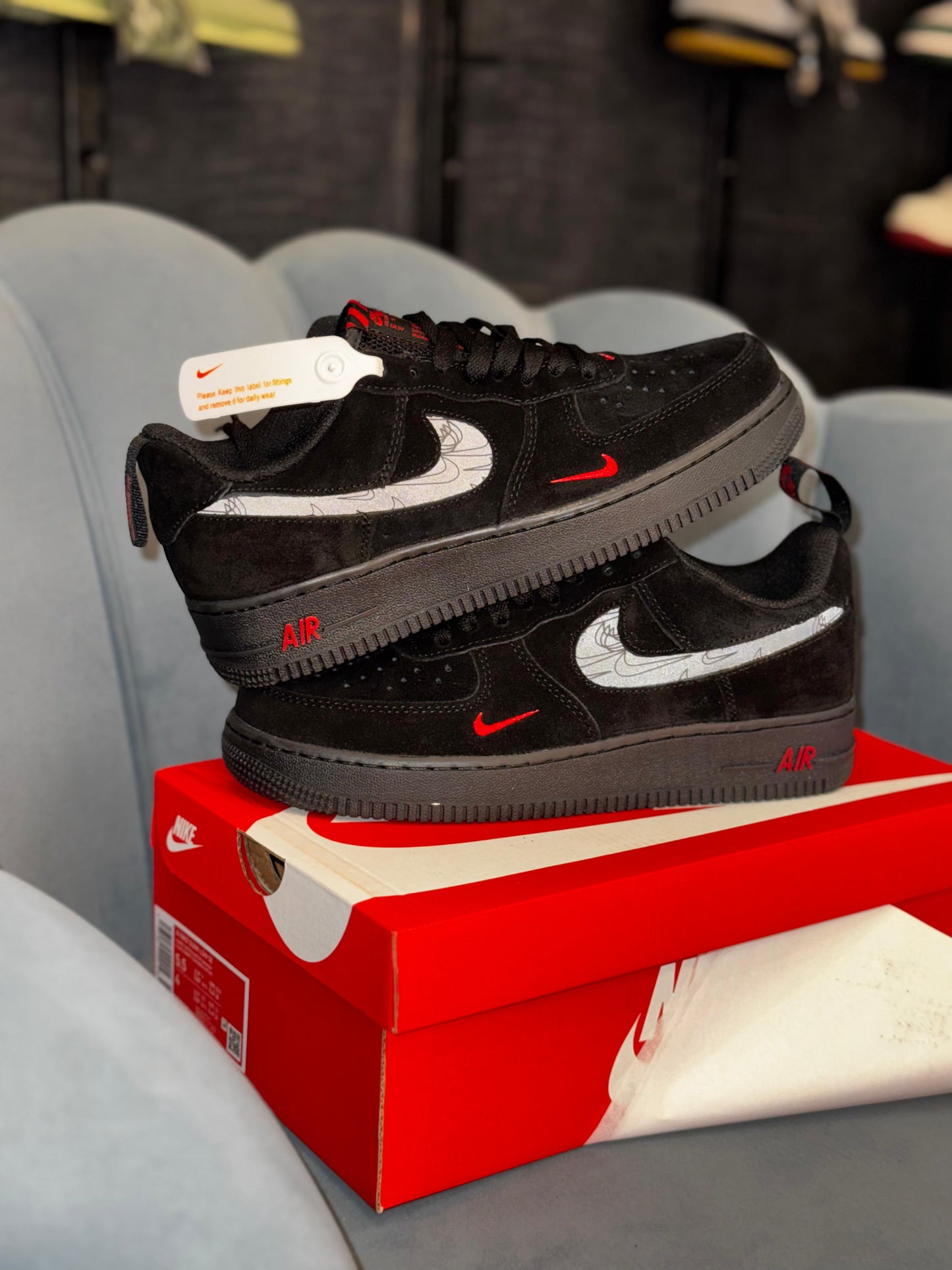 Nike airforce 1 cool black reflective