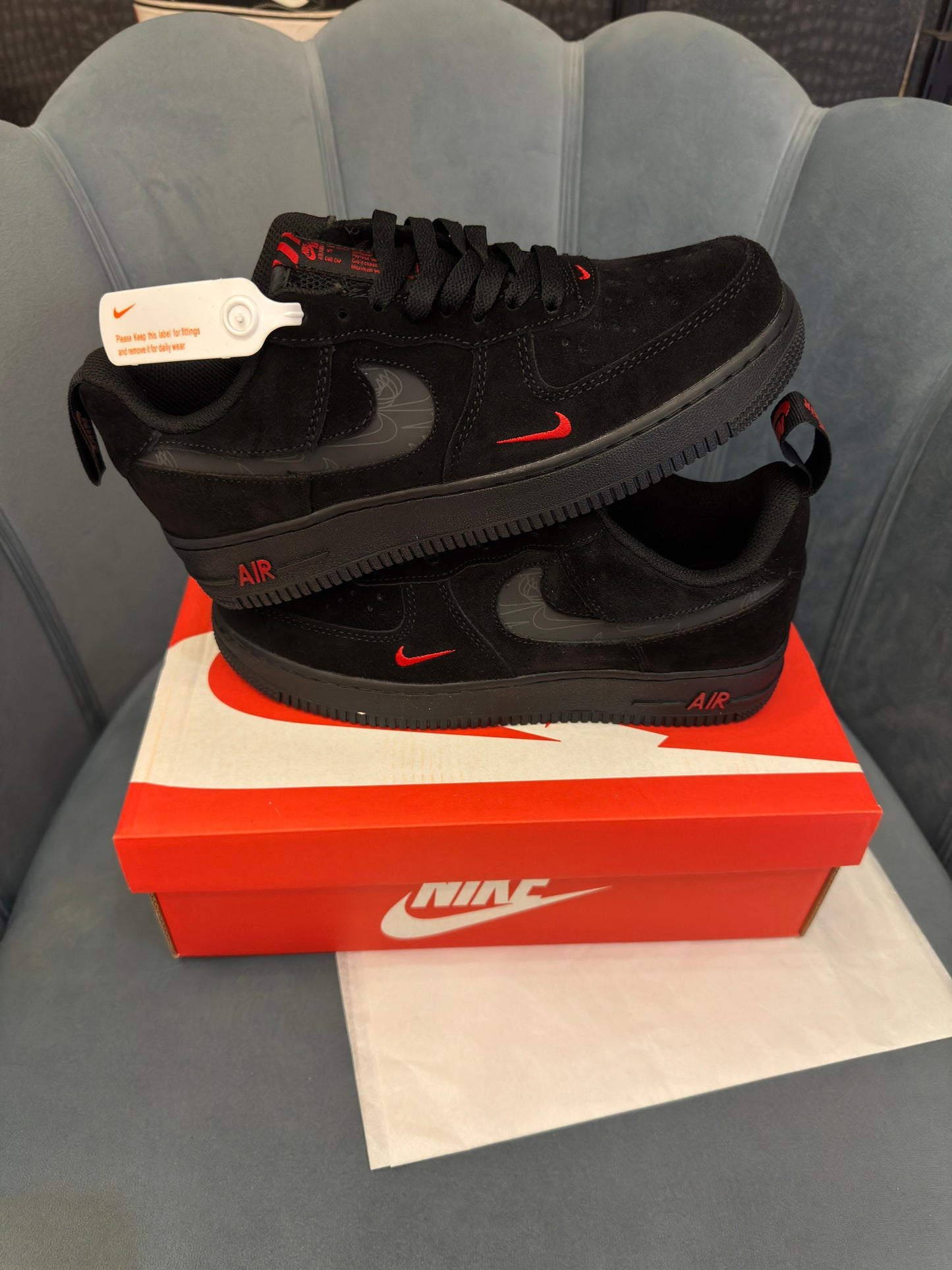 Nike airforce 1 cool black reflective