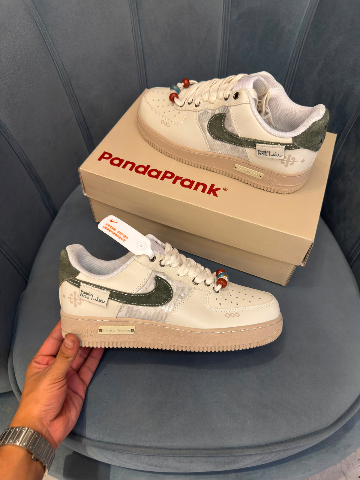 Nike airforce one panda prank green white