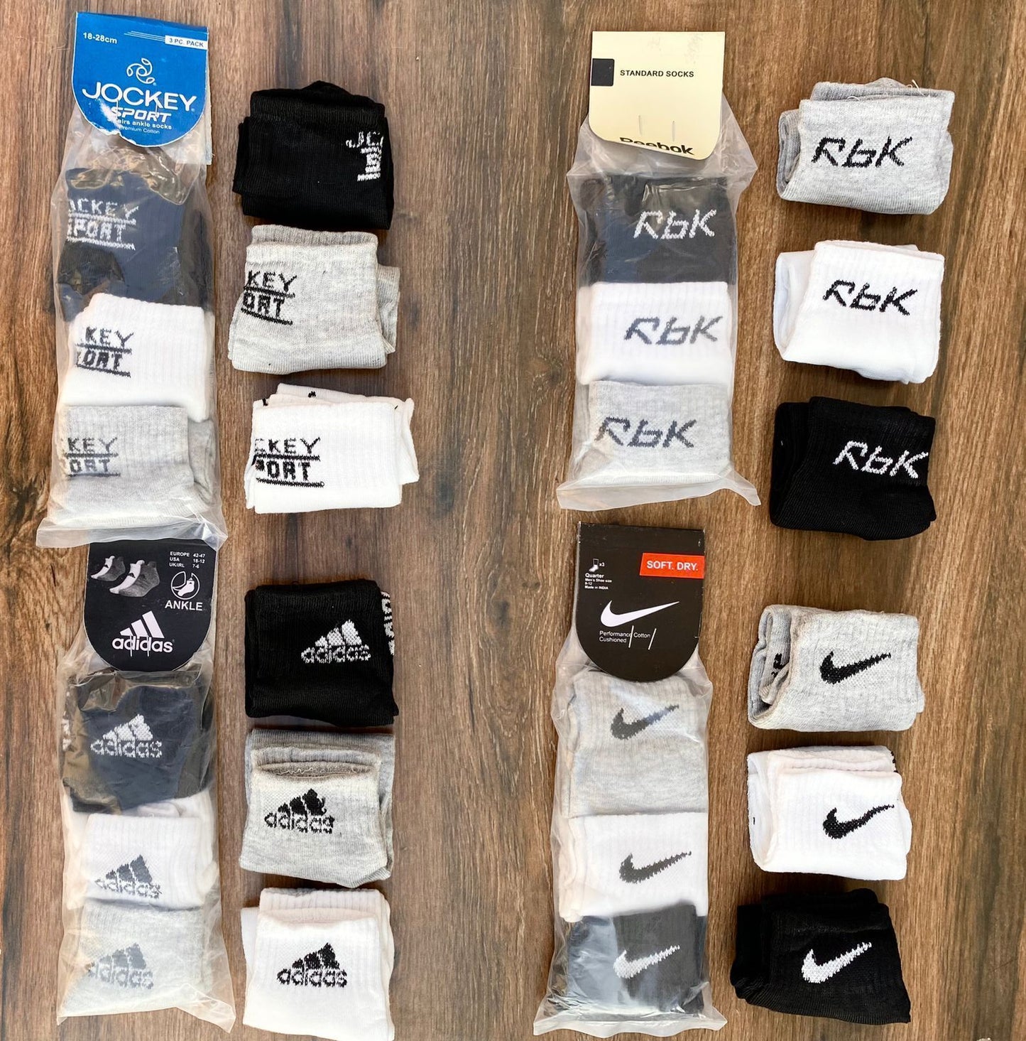 9 pair mixed brand socks