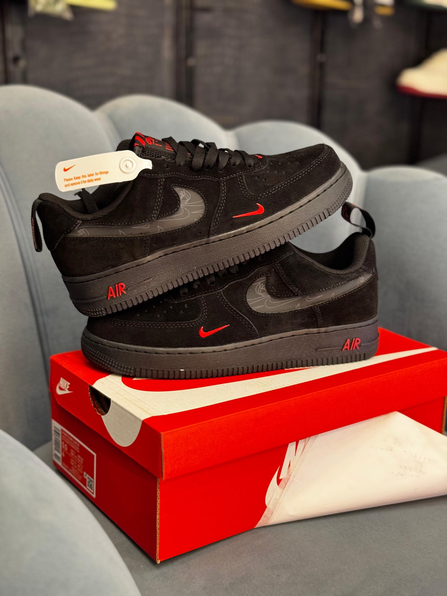 Nike airforce 1 cool black reflective