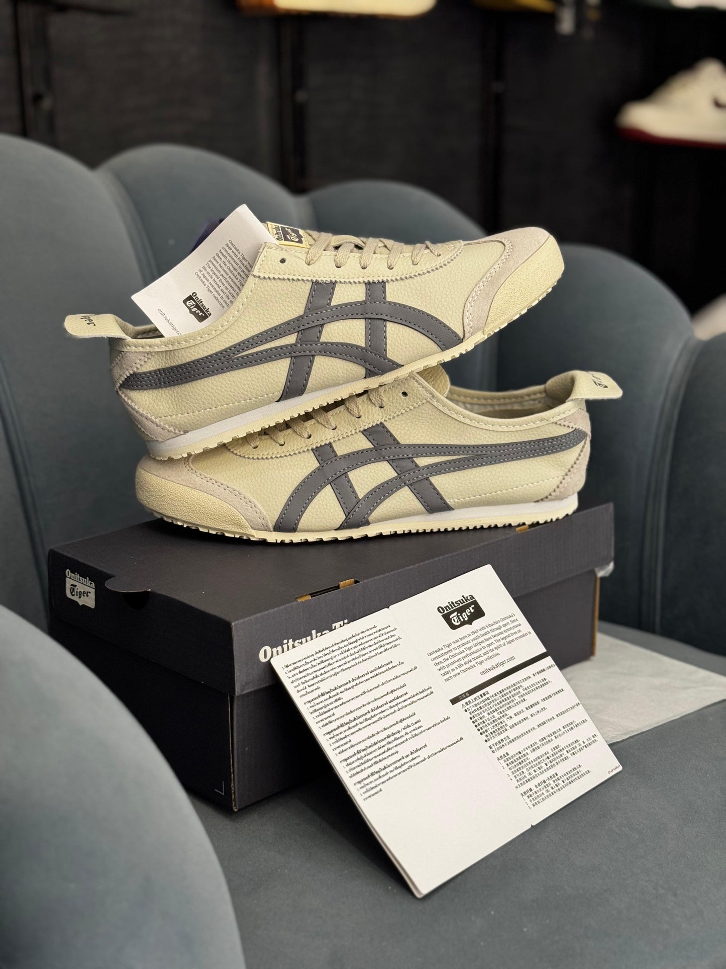 Onitsuka tiger leather mexico 66 grey