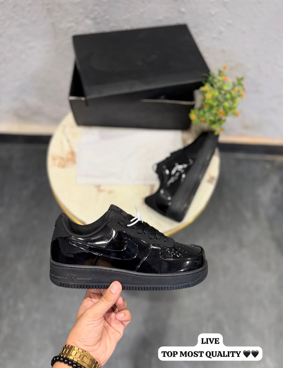 Nike airforce 1 patent triple black