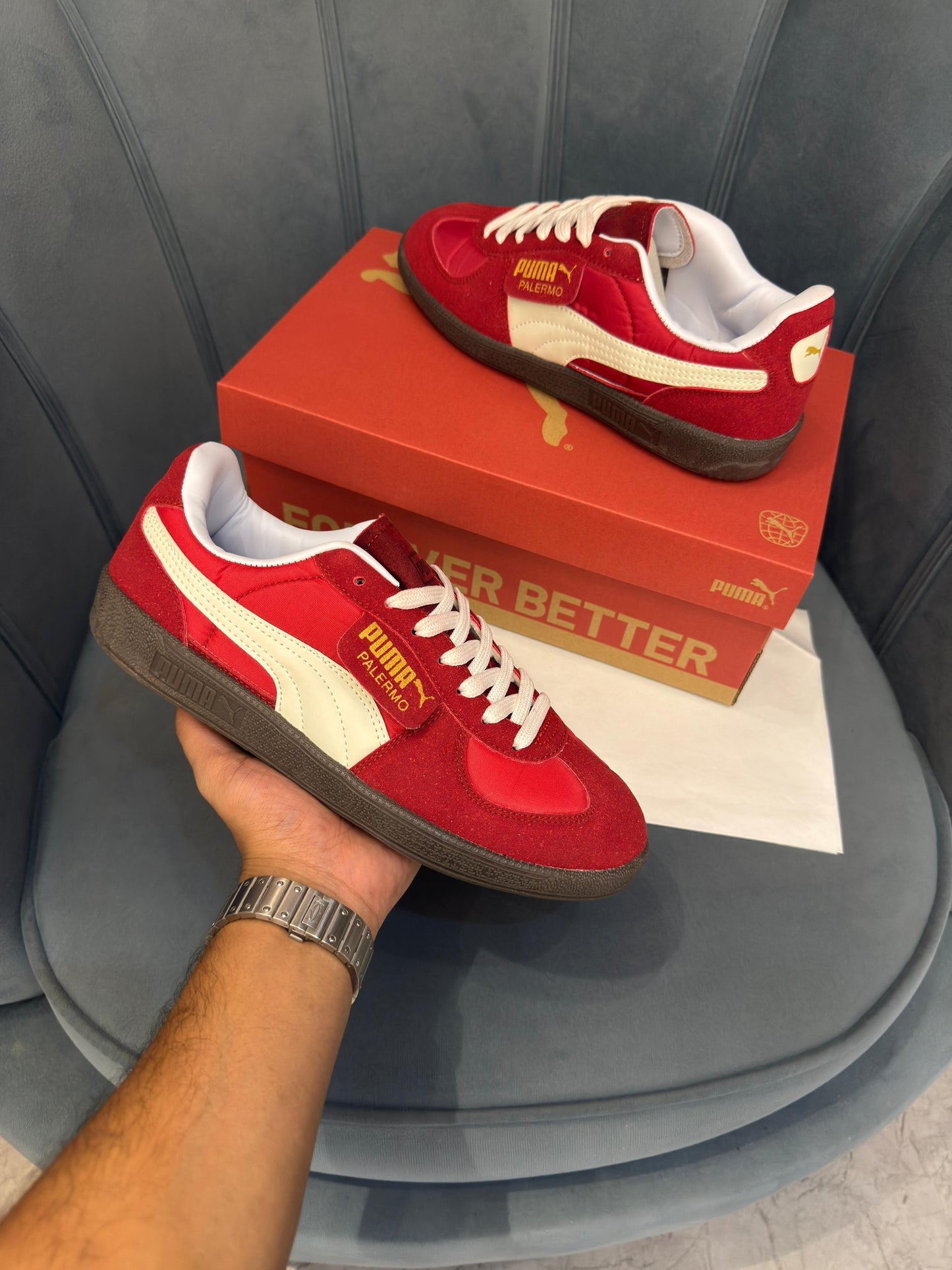 Puma palermo suede red
