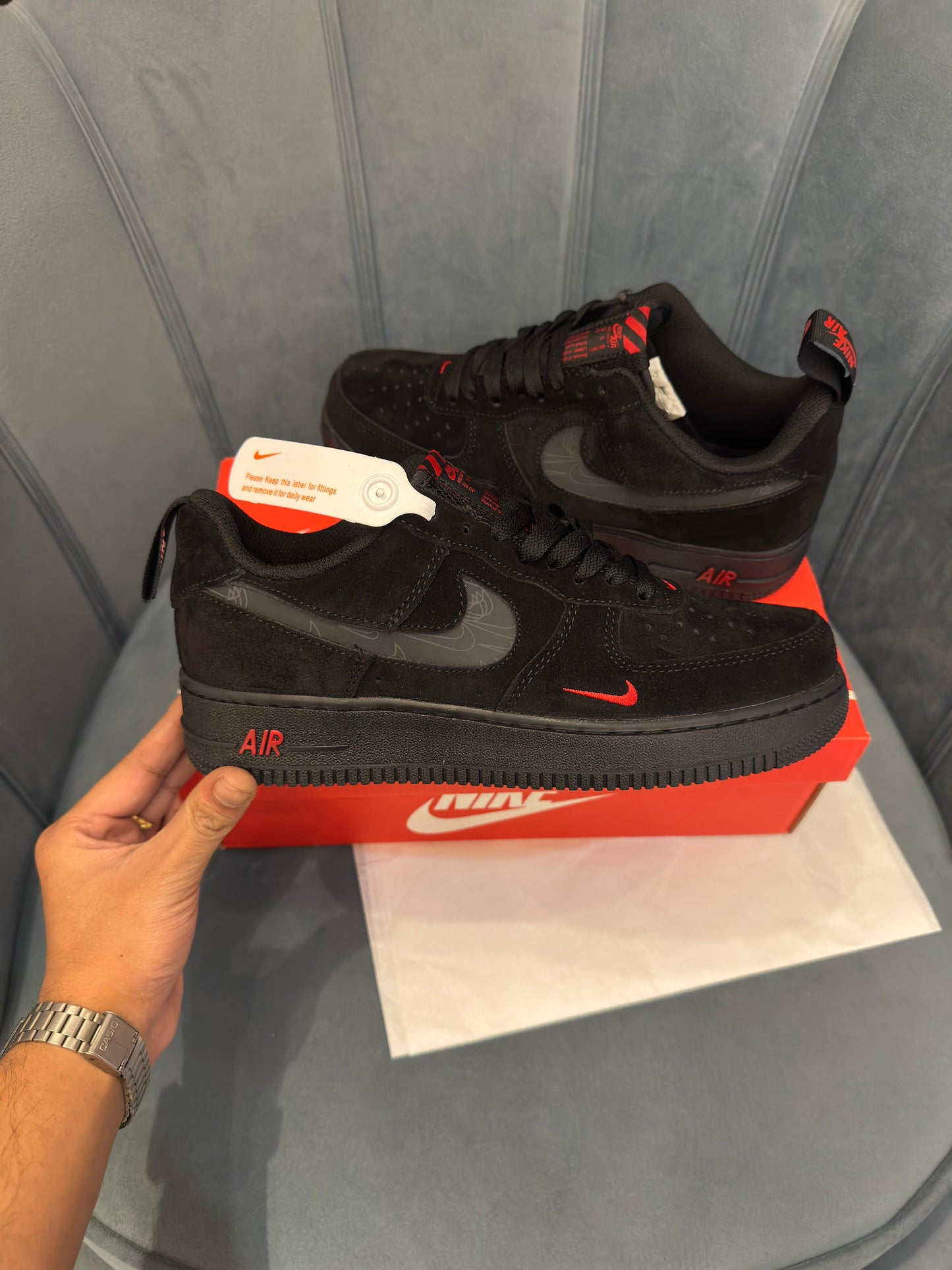 Nike airforce 1 cool black reflective