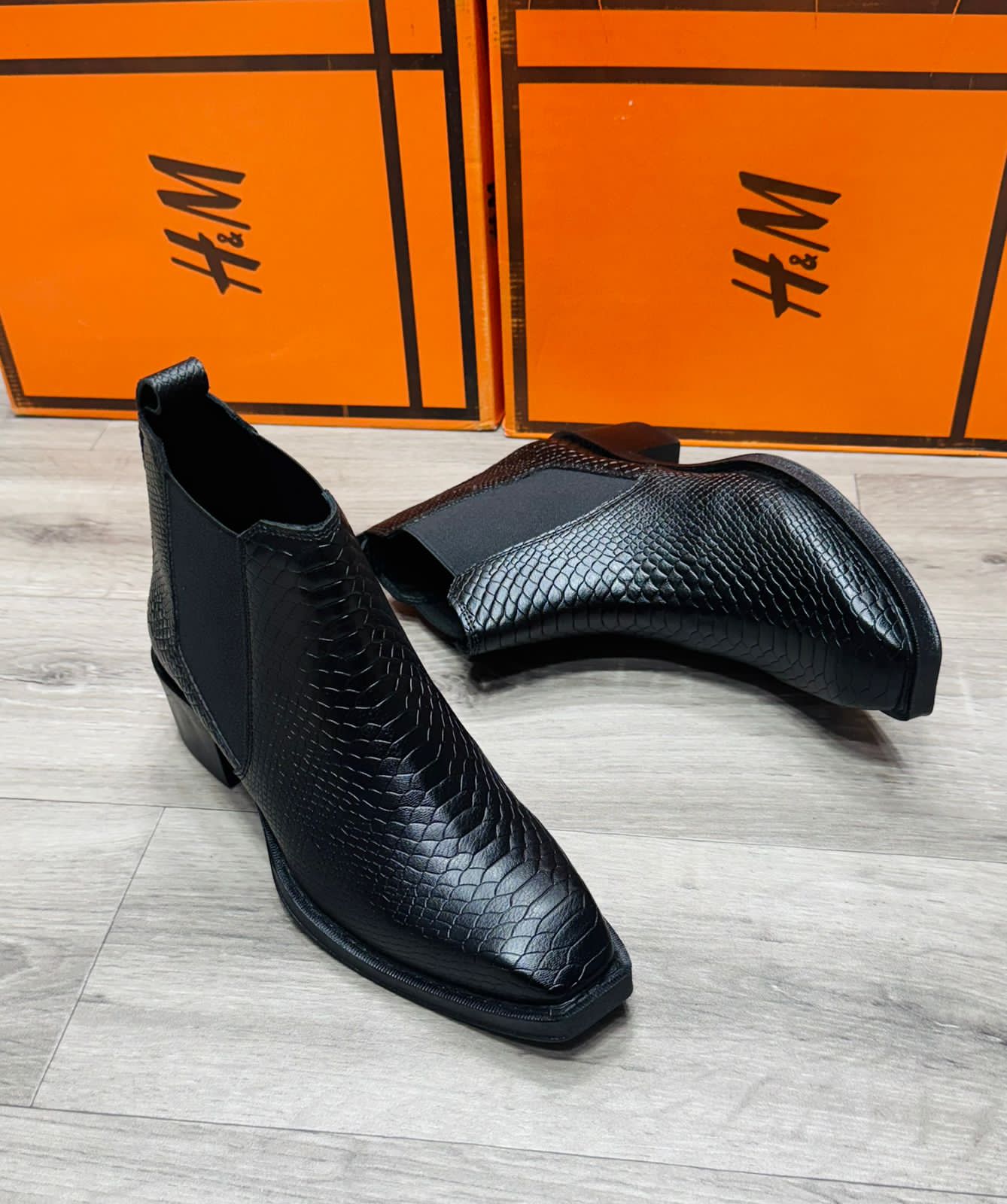 H&m croco chelsea boots